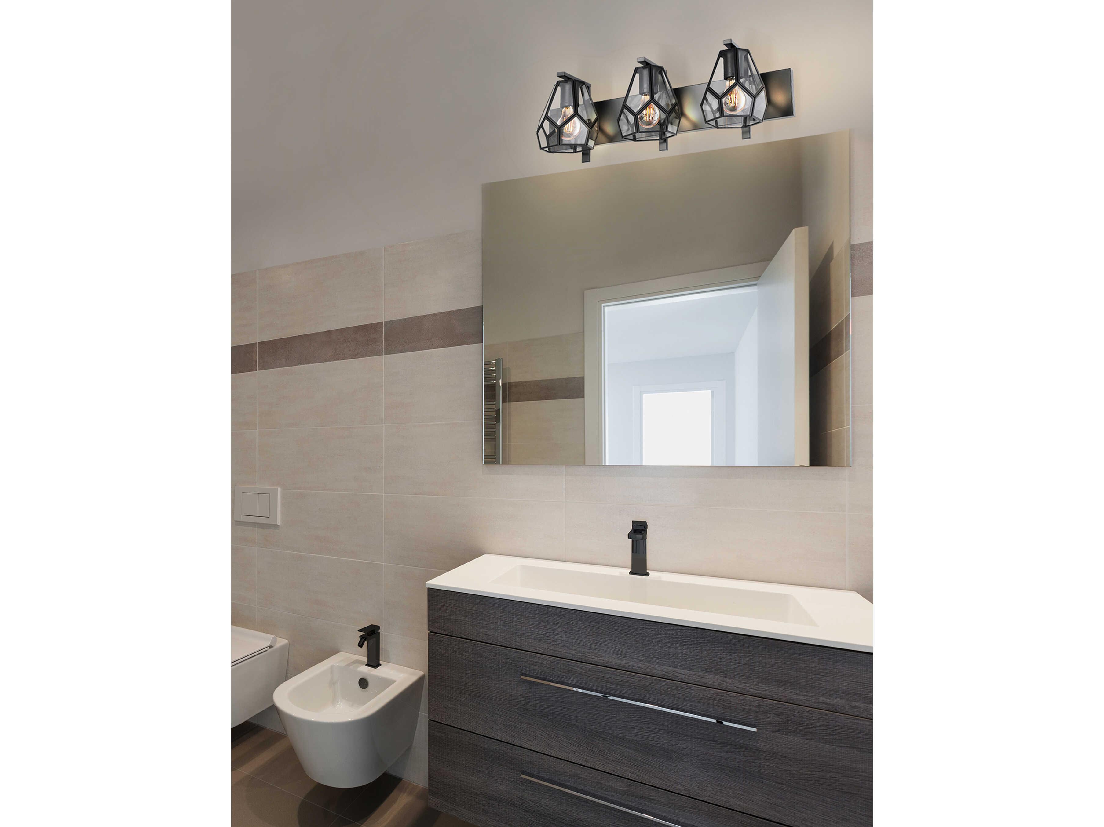Eglo Mardyke 3-Light Matte Black Vanity Light