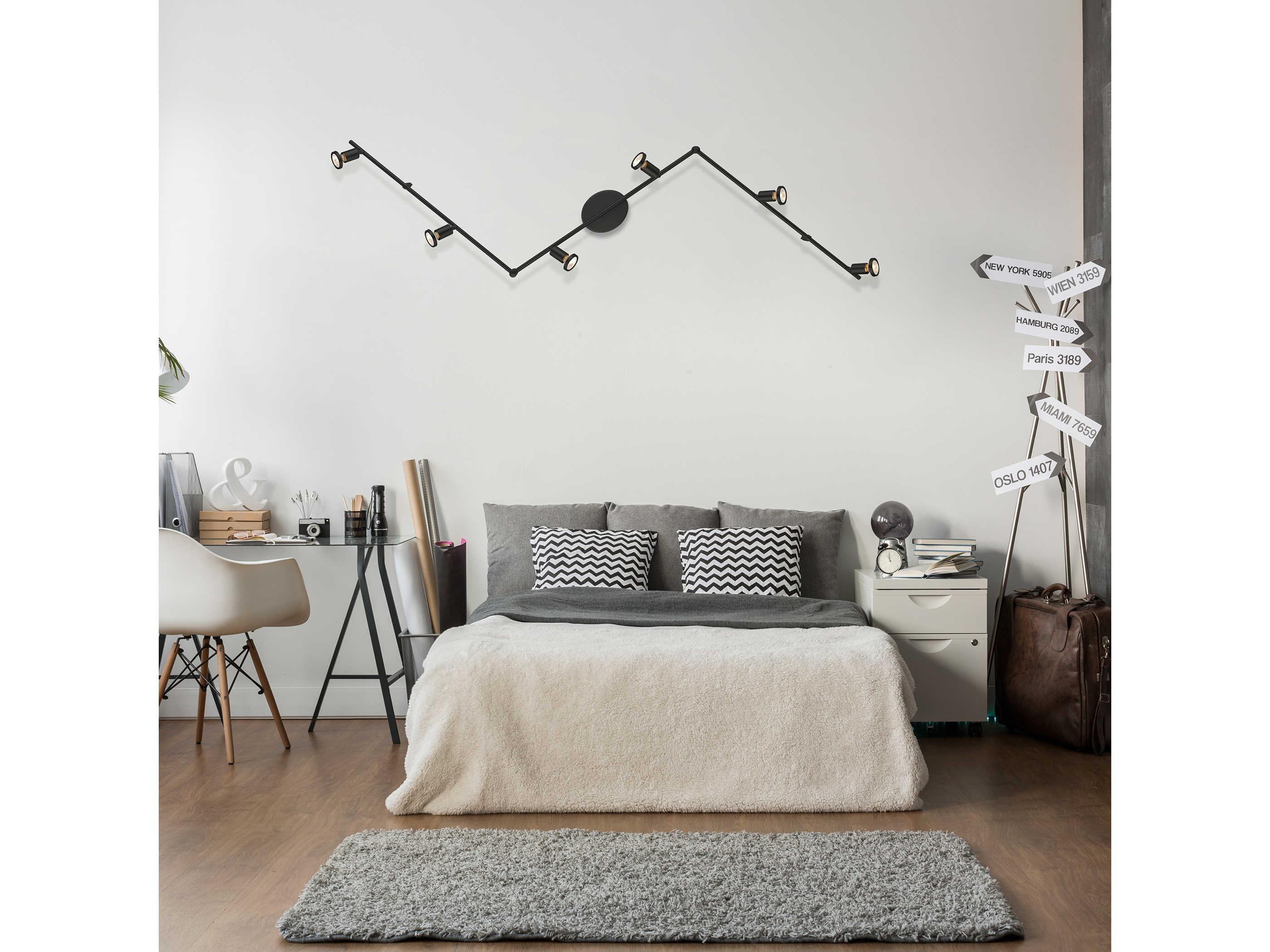 Eglo Tremendo 6-Light Structured Black Linear Track & Rail Light