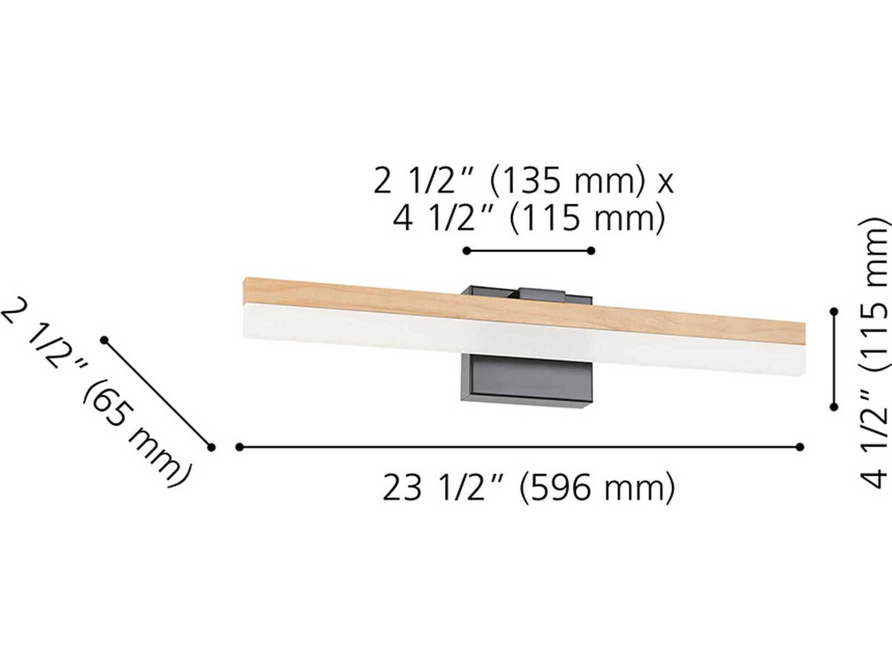 Eglo Palmital 1-Light Natural Wood Vanity Light