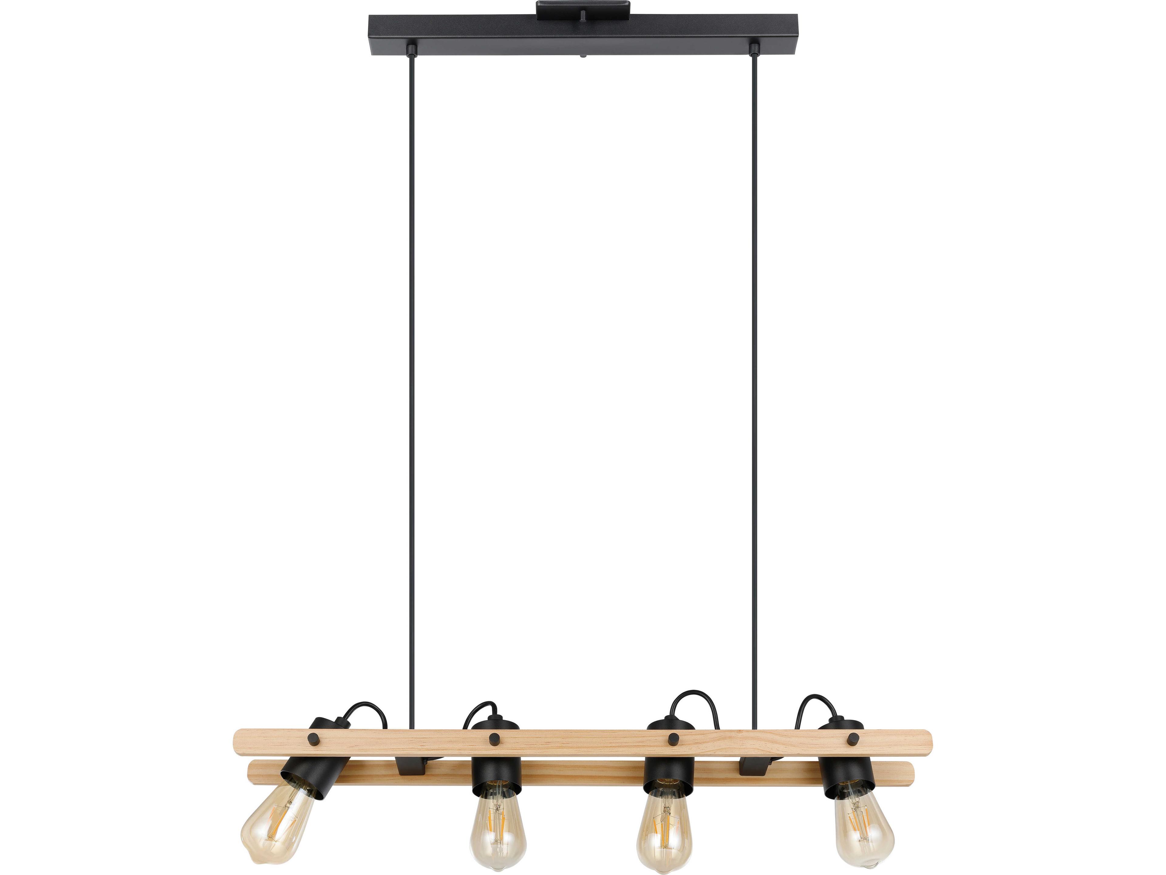 Eglo Plimsoll 4-Light Black Wood Island Pendant