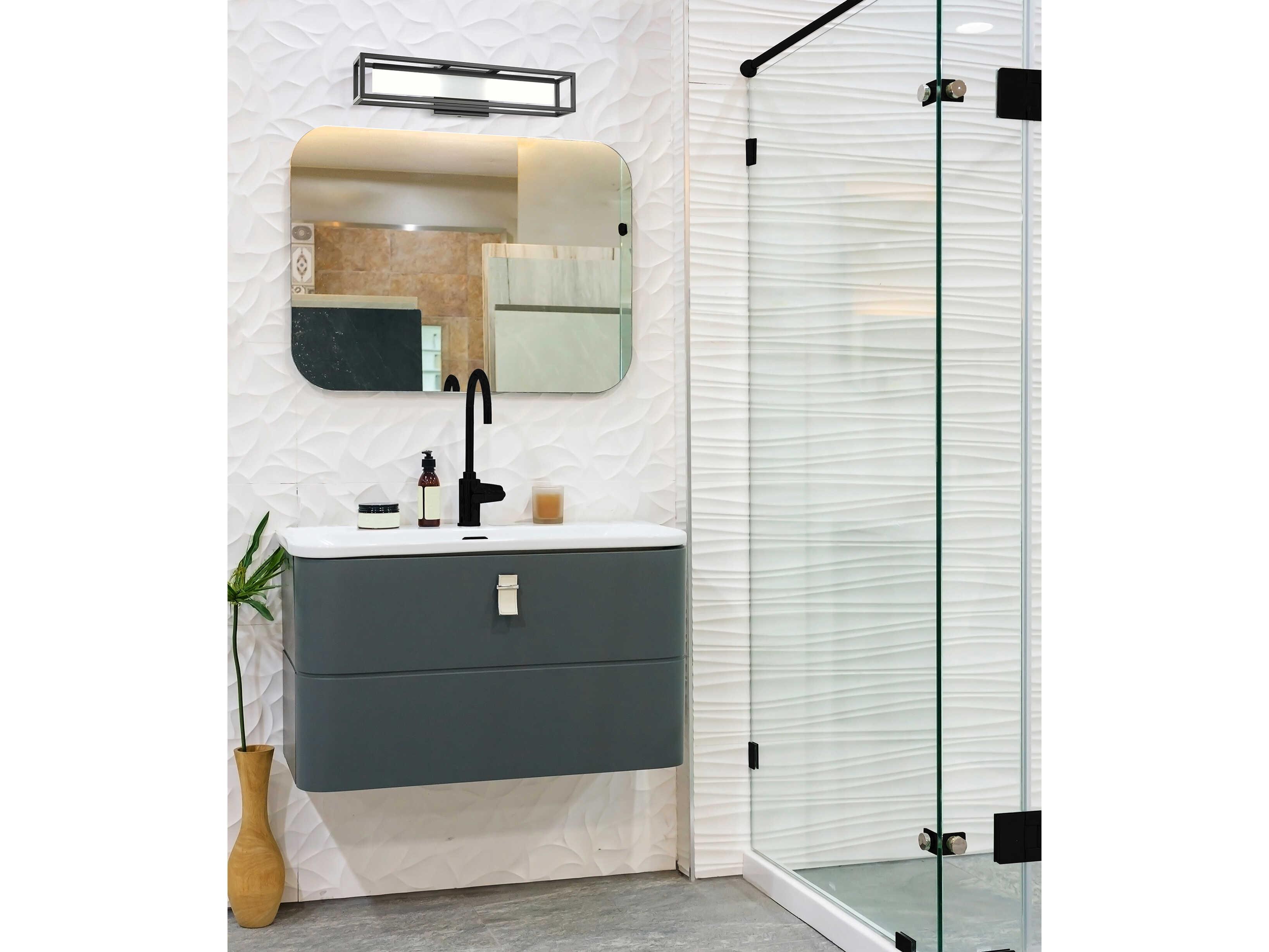 Eglo Gualajo 1-Light Matte Black Vanity Light