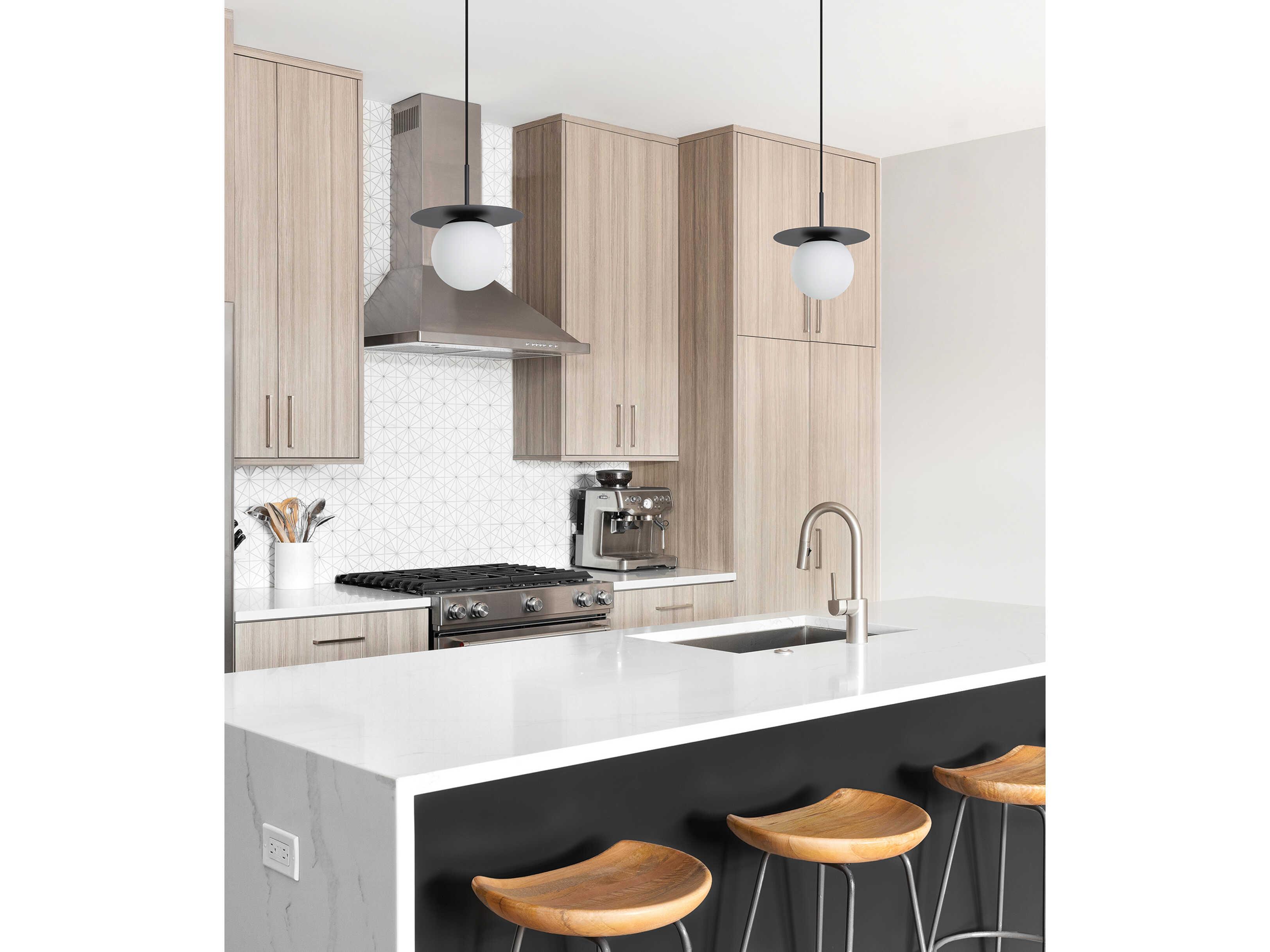 Eglo Arenales 1-Light Structured Black Globe Mini Pendant