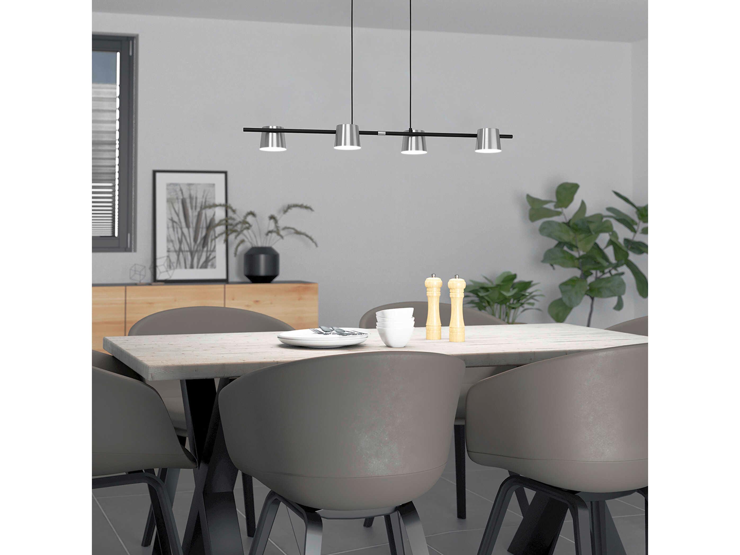Eglo Altmira Altamira 4-Light Structured Black Matte Nickel Island Pendant