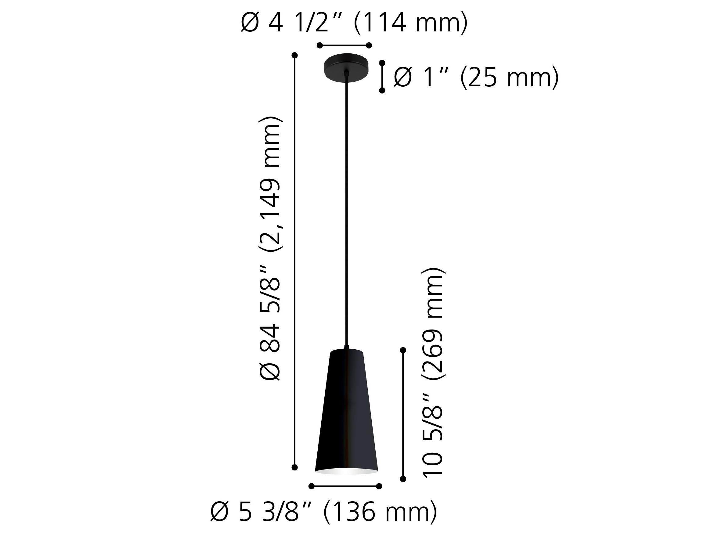 Eglo Pratella 1-Light Structured Black White Mini Pendant