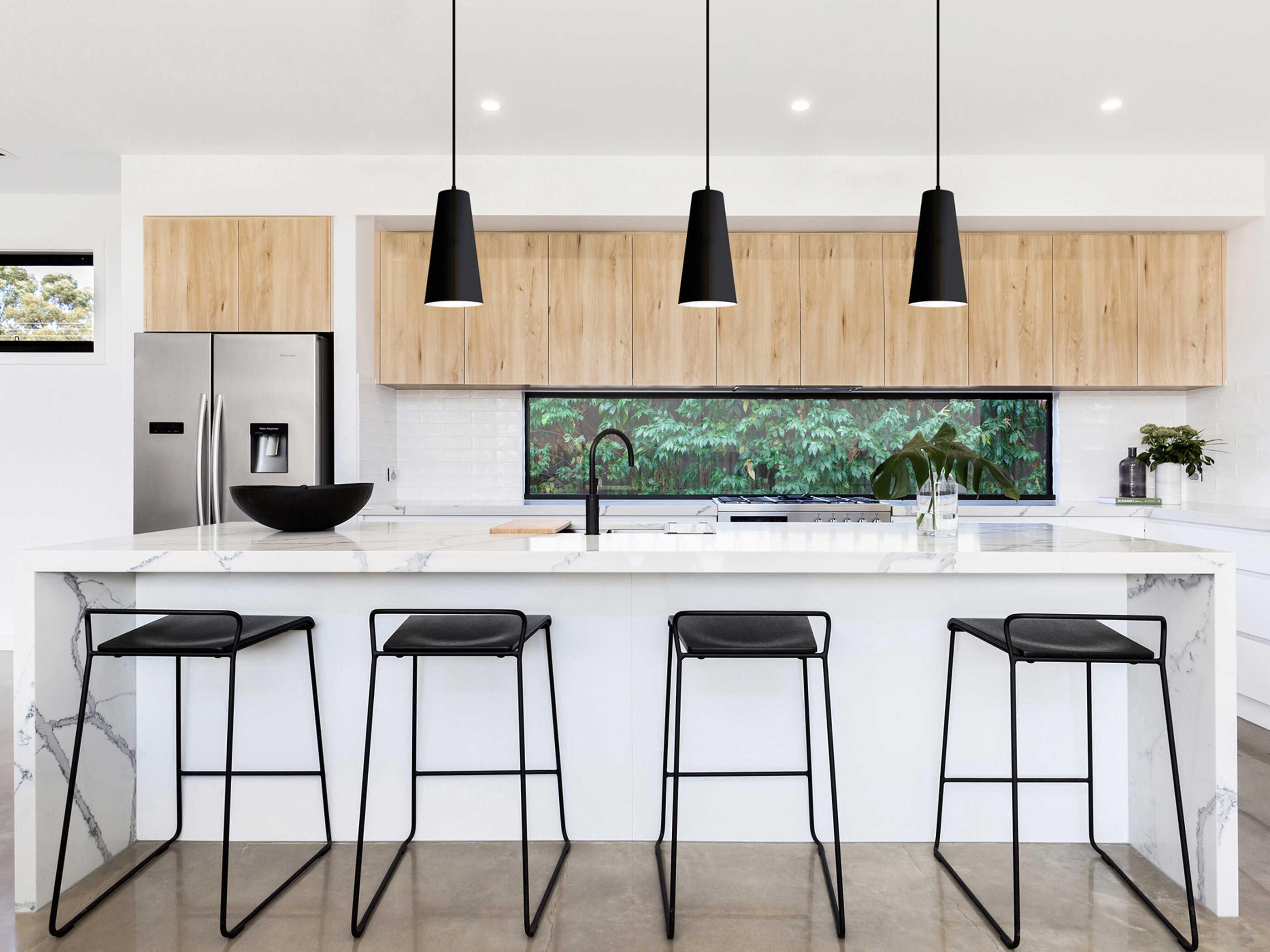 Eglo Pratella 1-Light Structured Black White Mini Pendant