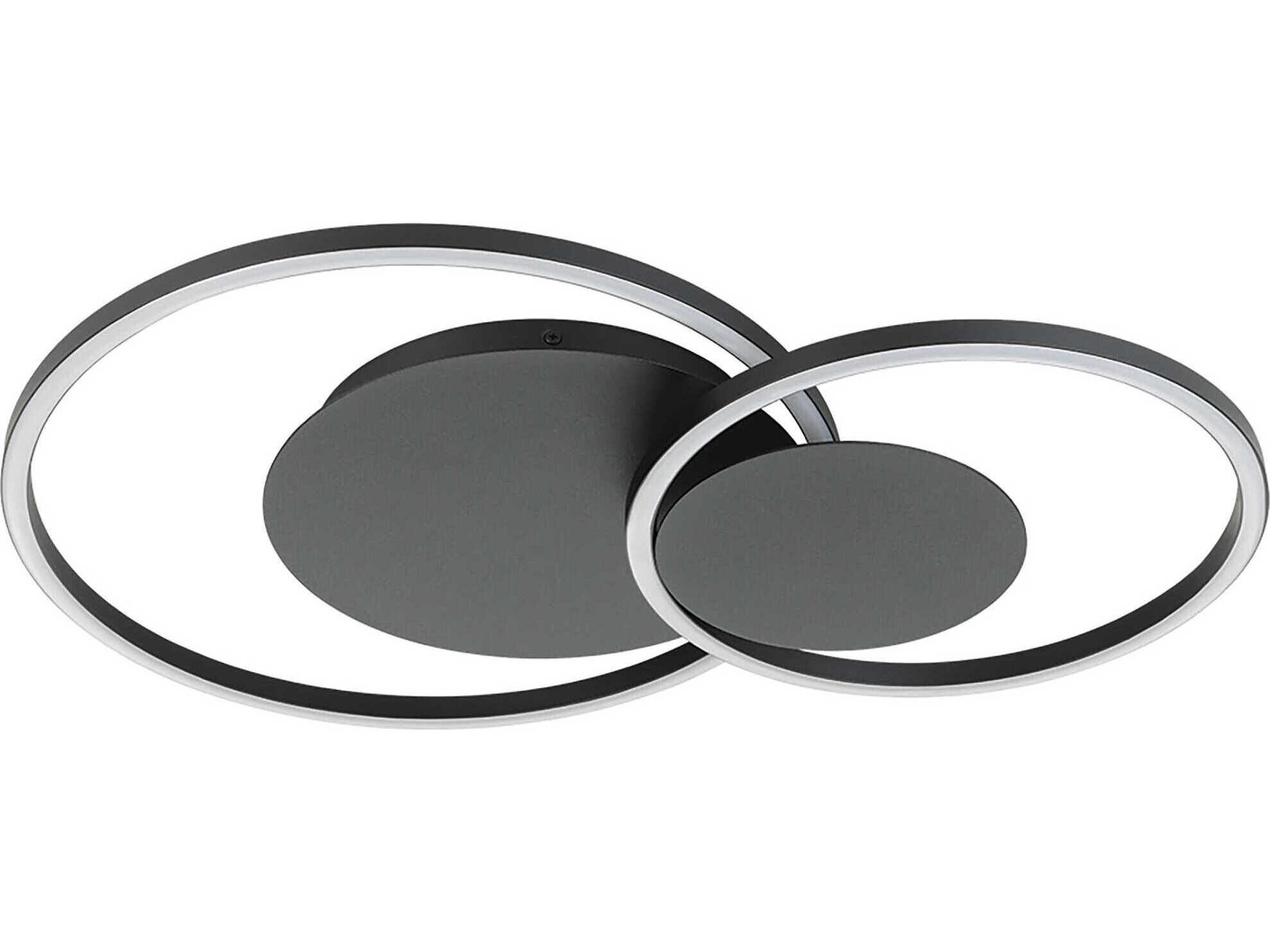 Eglo Palma Structured Black Round Flush Mount