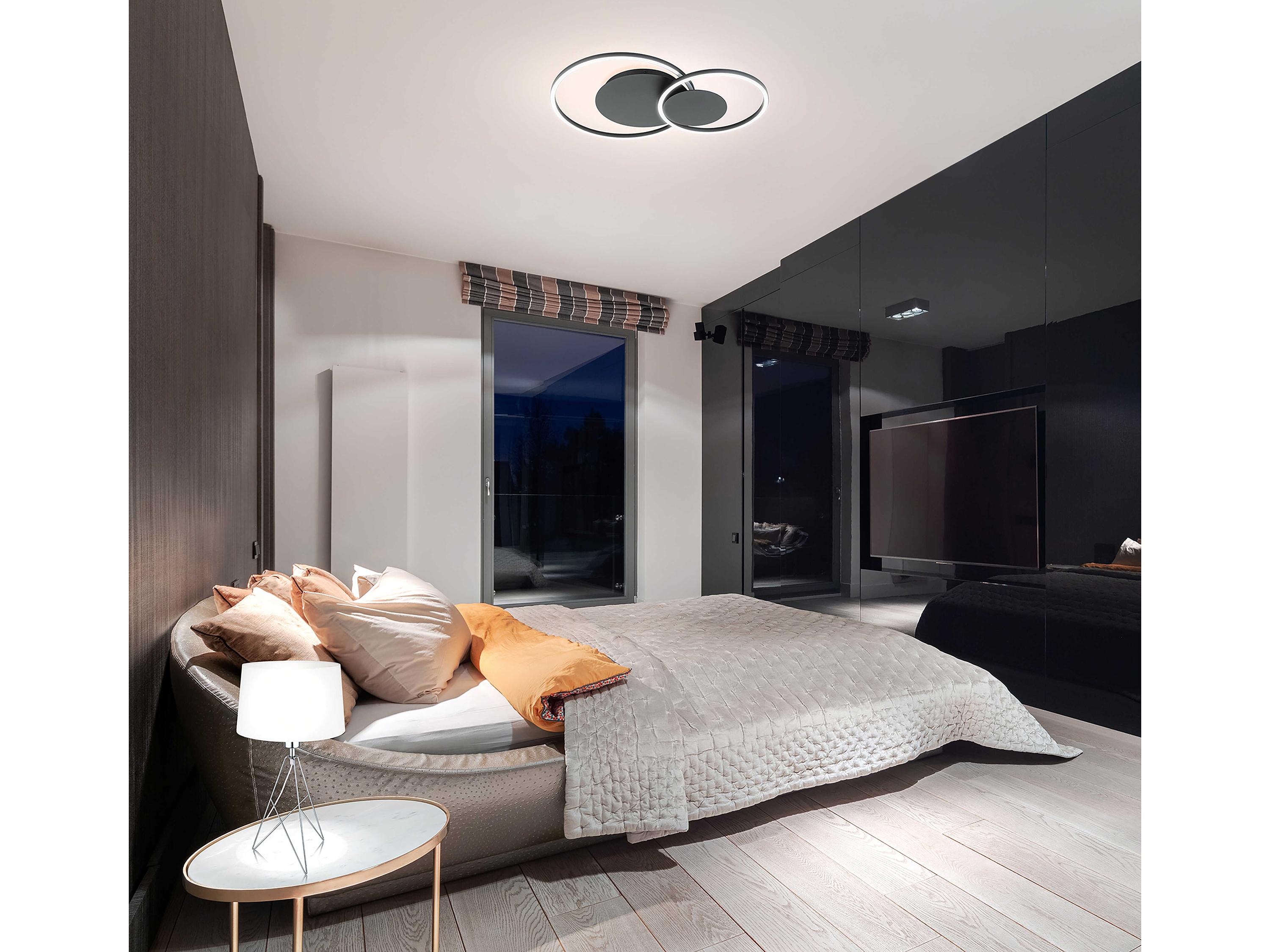 Eglo Palma Structured Black Round Flush Mount