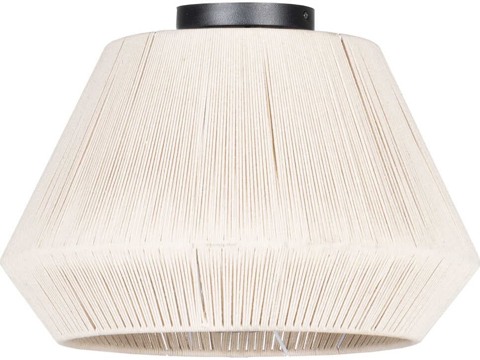 Eglo Lanier 1-Light Black Off White Flush Mount