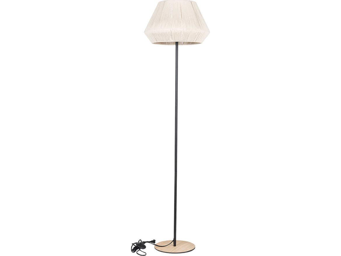 Eglo Lanier Black Cream Textile Thread Off White Floor Lamp