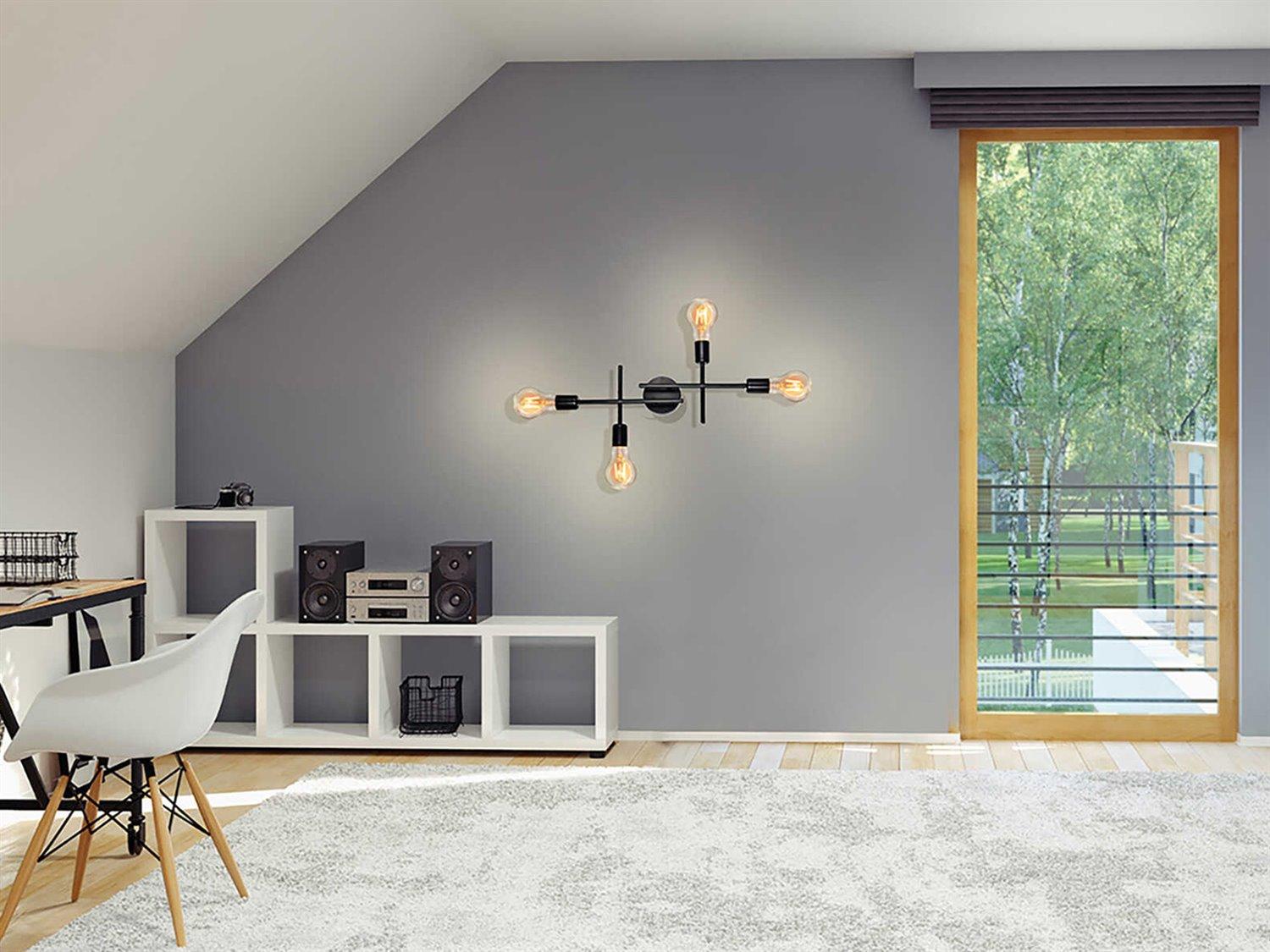 Eglo Avondale 4-Light Matte Black Wall Sconce