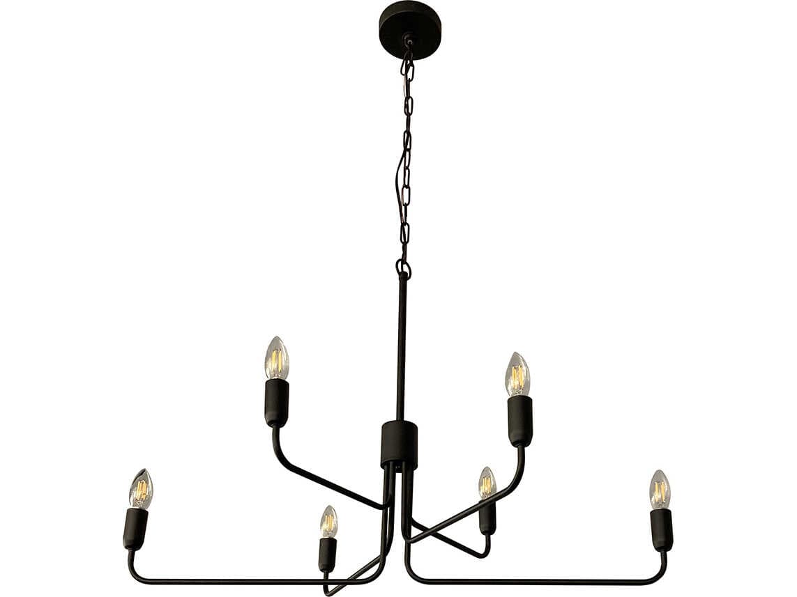 Eglo Portofino 6-Light Black Candelabra Chandelier