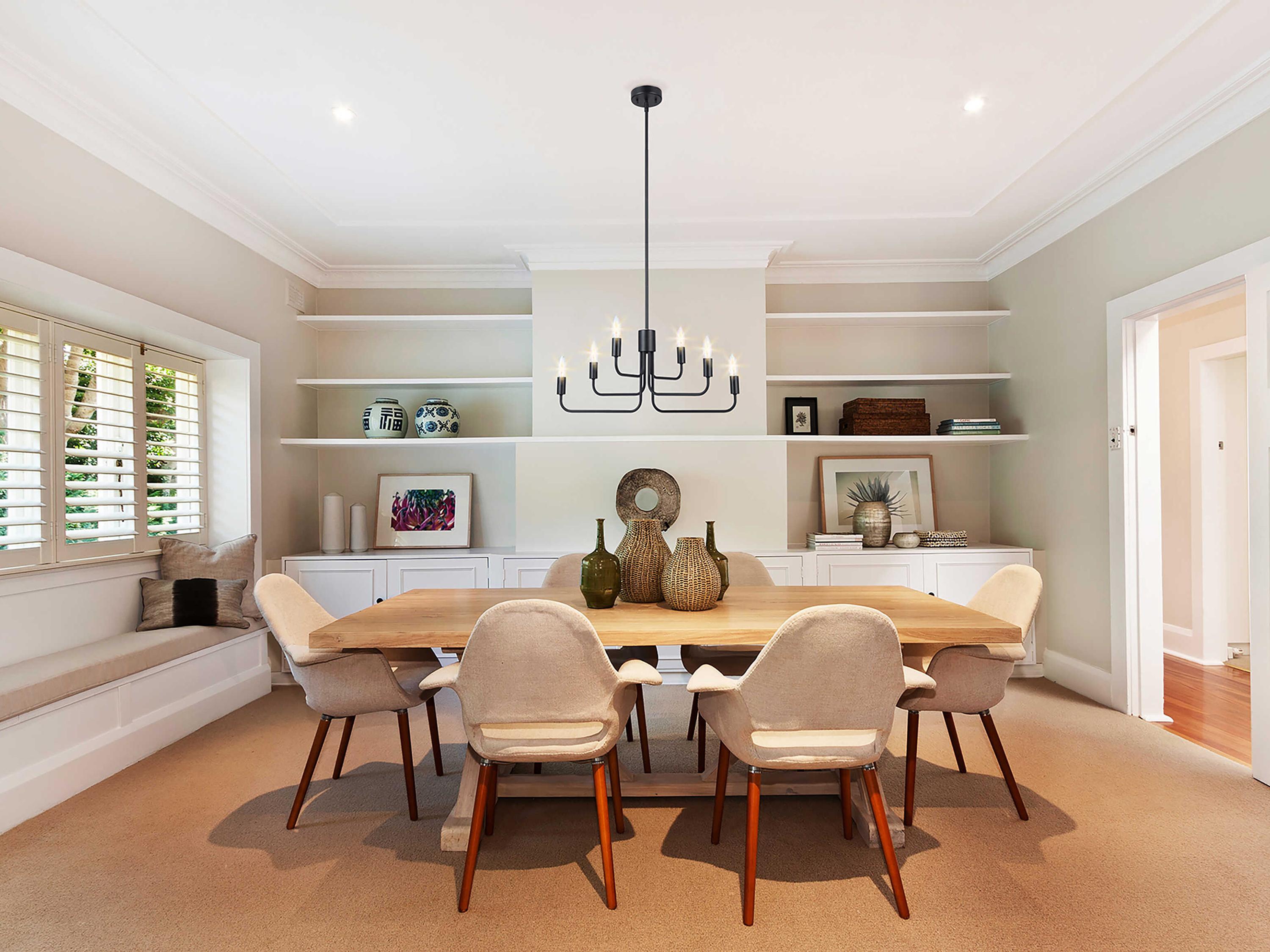 Eglo Portofino 6-Light Black Candelabra Chandelier