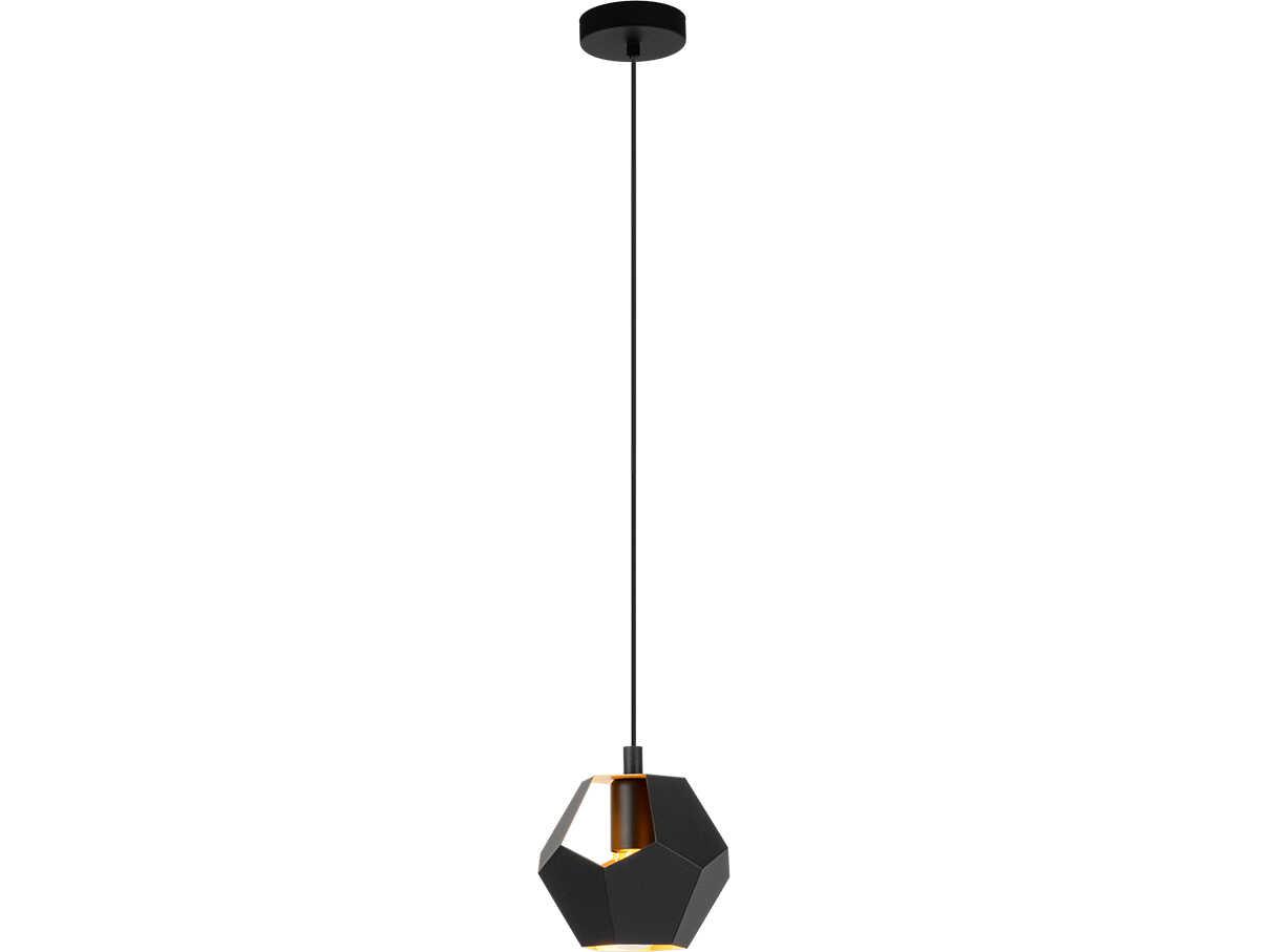 Eglo Rasigures 1-Light Structured Black Gold Geometric Mini Pendant