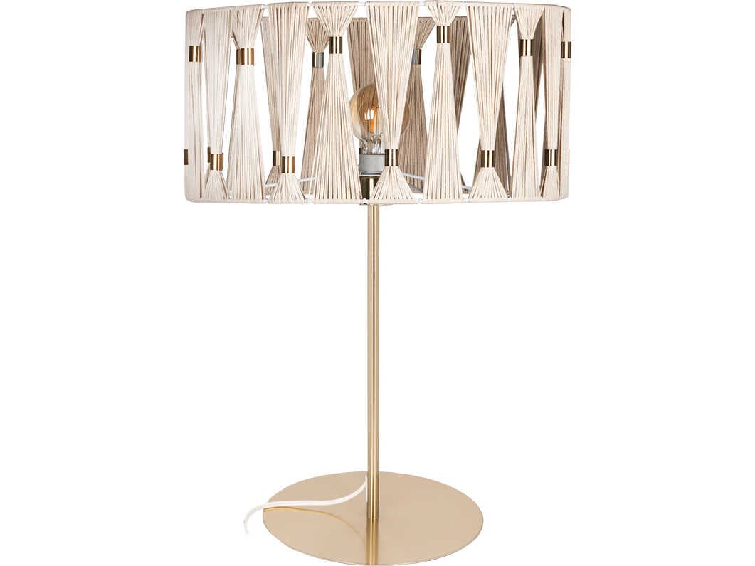 Eglo Macclenny Brushed Brass Beige Textile Thread Table Lamp
