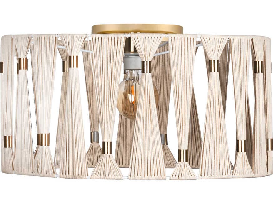 Eglo Macclenny 1-Light Brushed Brass Semi Flush Mount