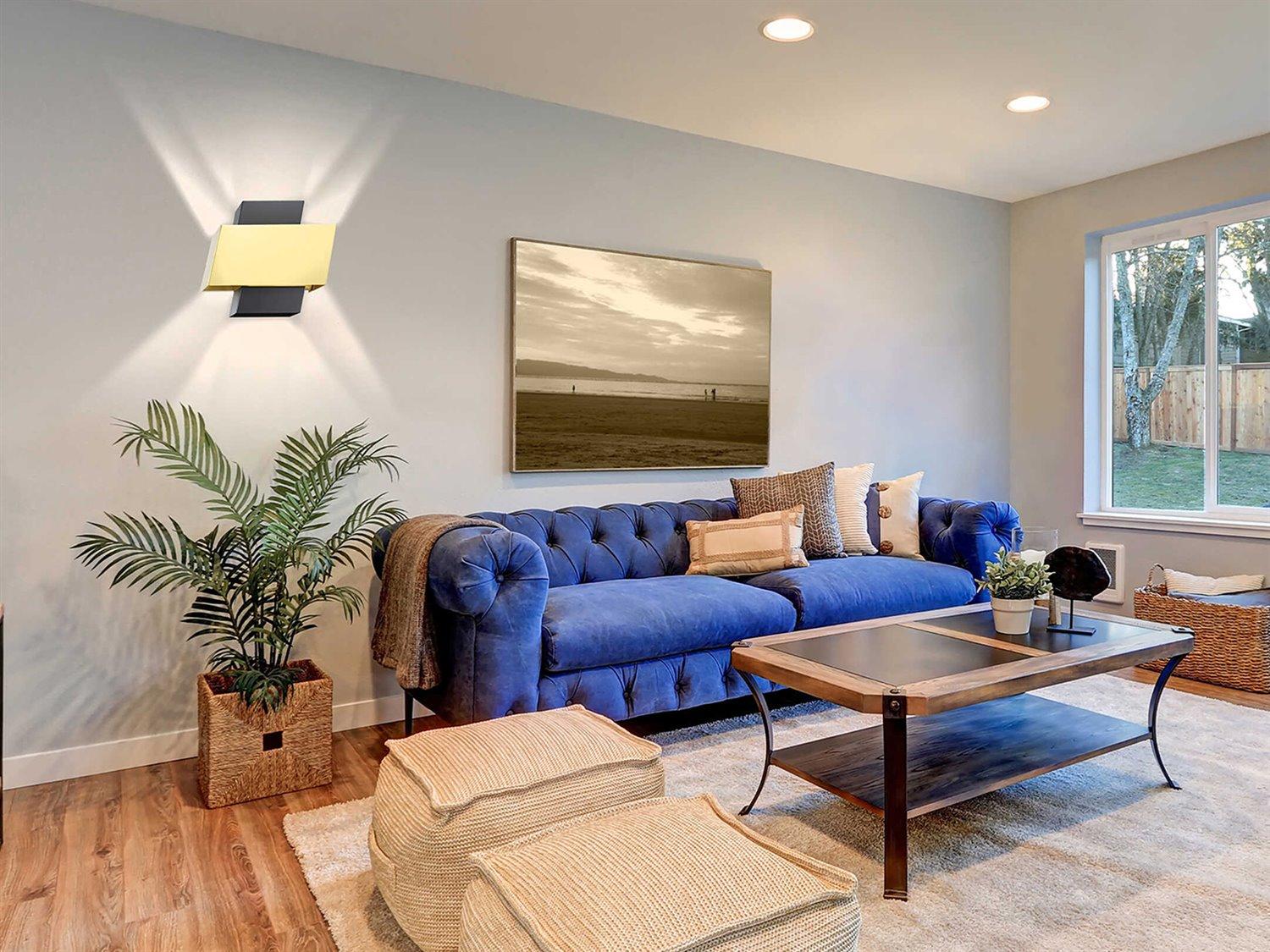 Eglo Timparossa 1-Light Black Brushed Brass Wall Sconce