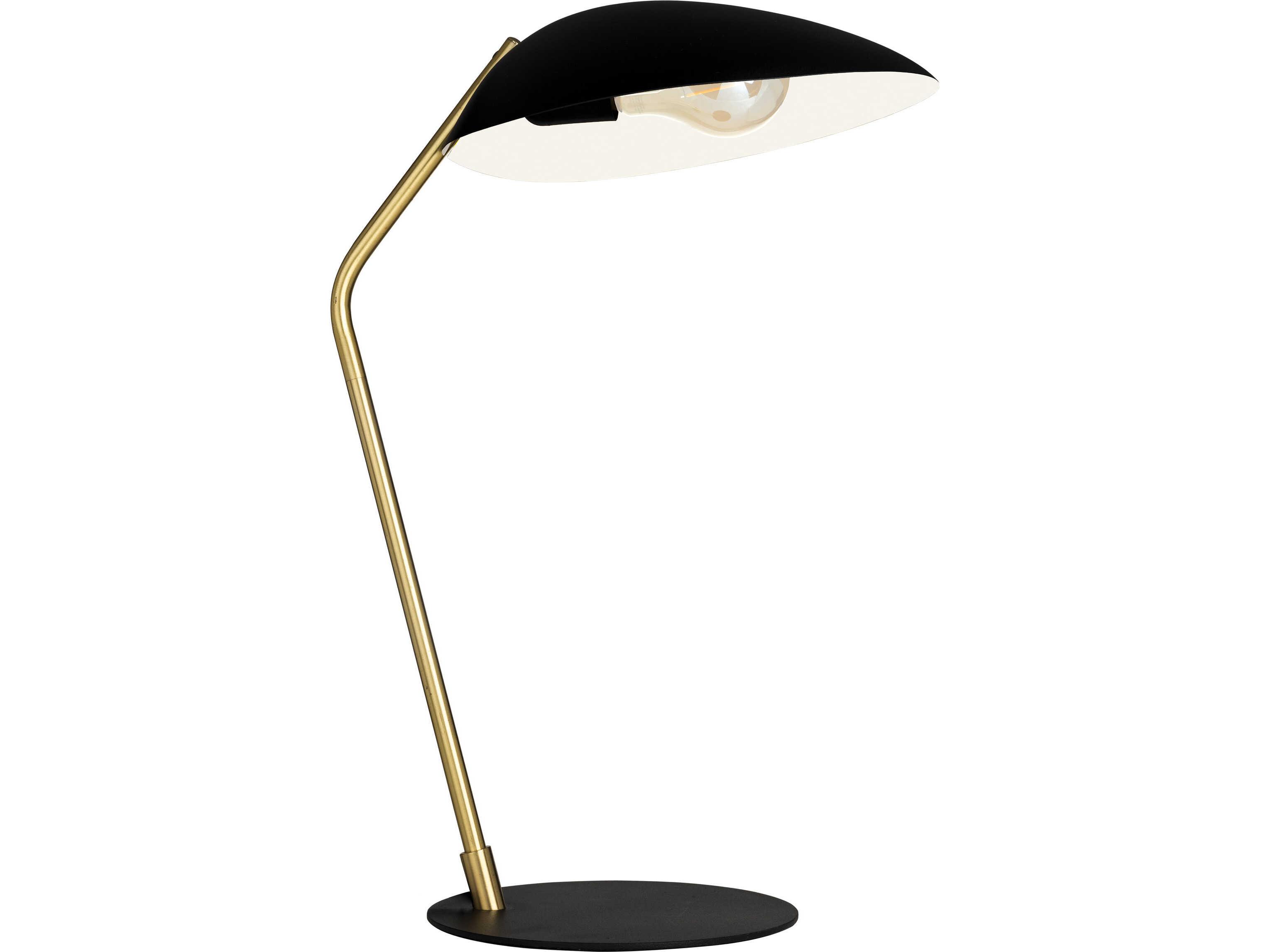 Eglo Lindmoor Black Brushed Brass White Metal Desk Lamp