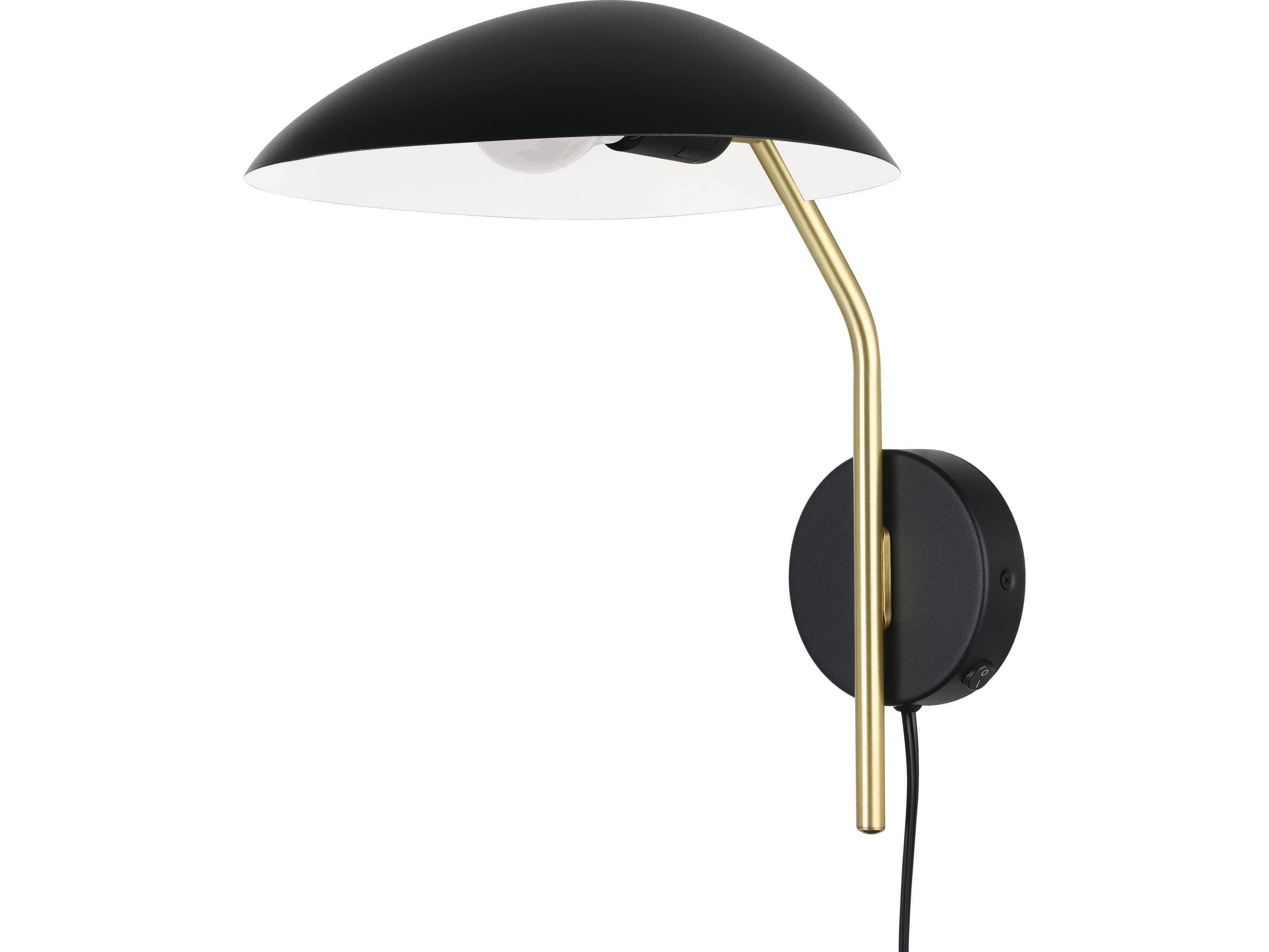 Eglo Lindmoor 1-Light Black Brushed Brass Wall Sconce