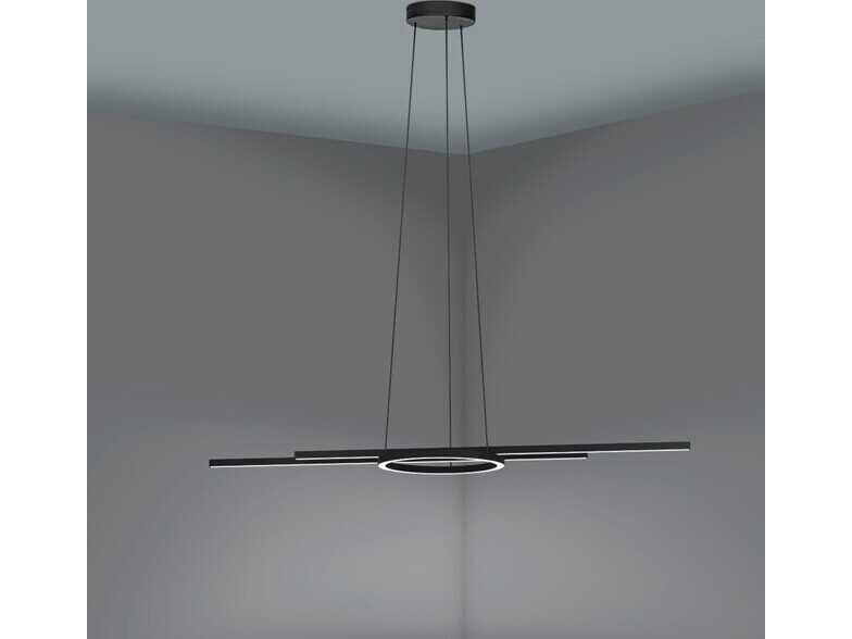 Eglo Zillerio Black Linear Round Island Pendant