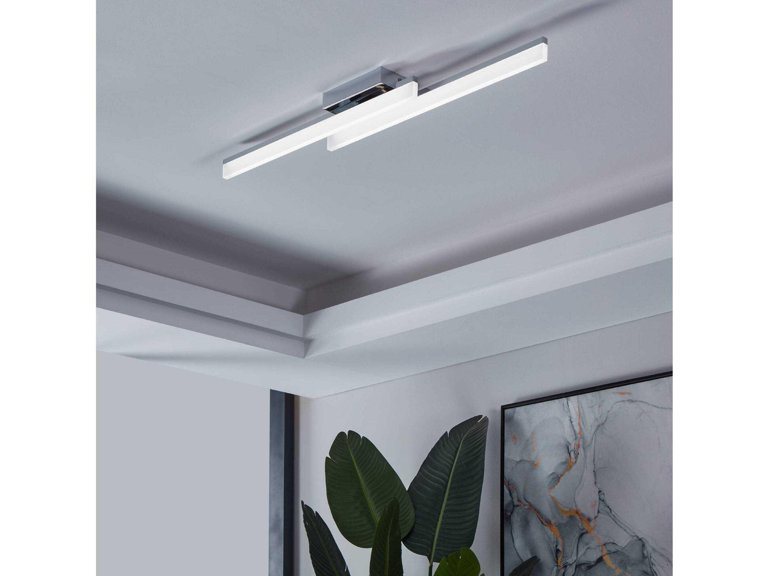 Eglo Palmital 2-Light Chrome Linear Flush Mount