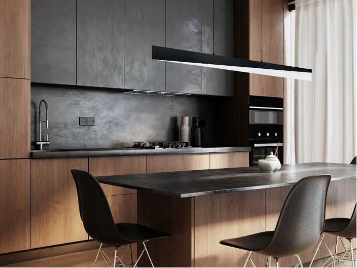 Eglo Isidro Black Linear Island Pendant