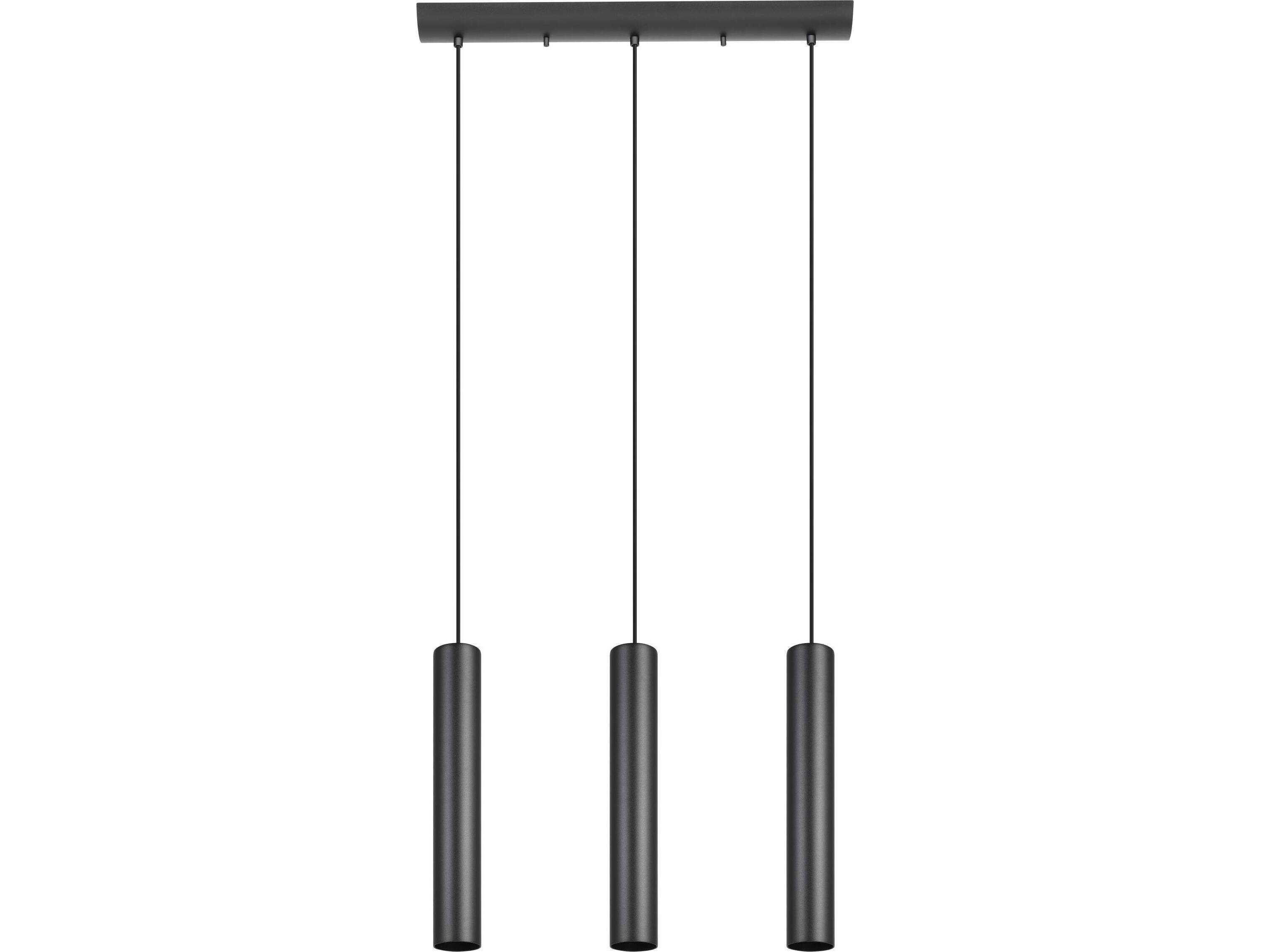 Eglo Tortoreto 3-Light Black Cylinder Island Pendant