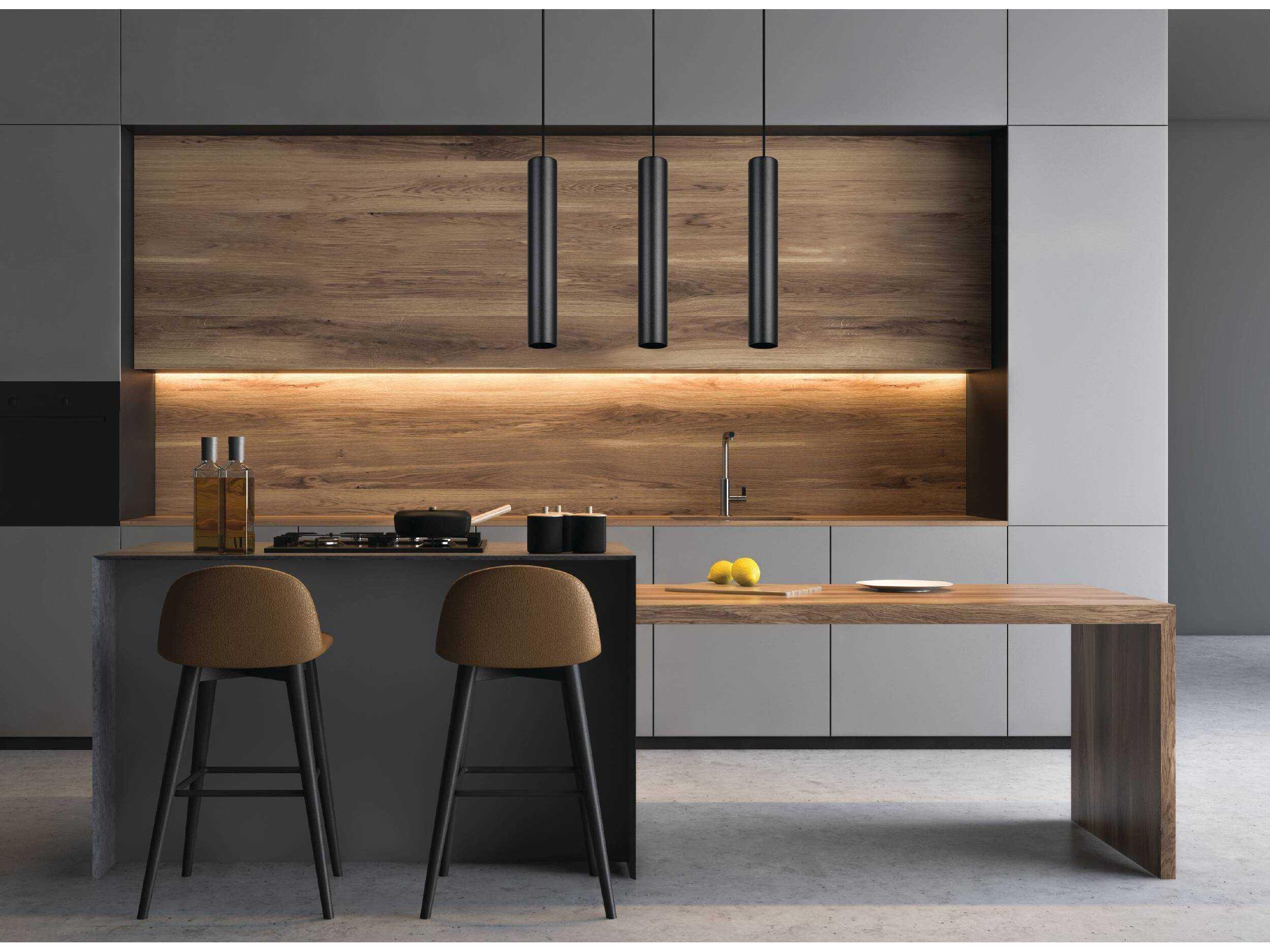 Eglo Tortoreto 3-Light Black Cylinder Island Pendant