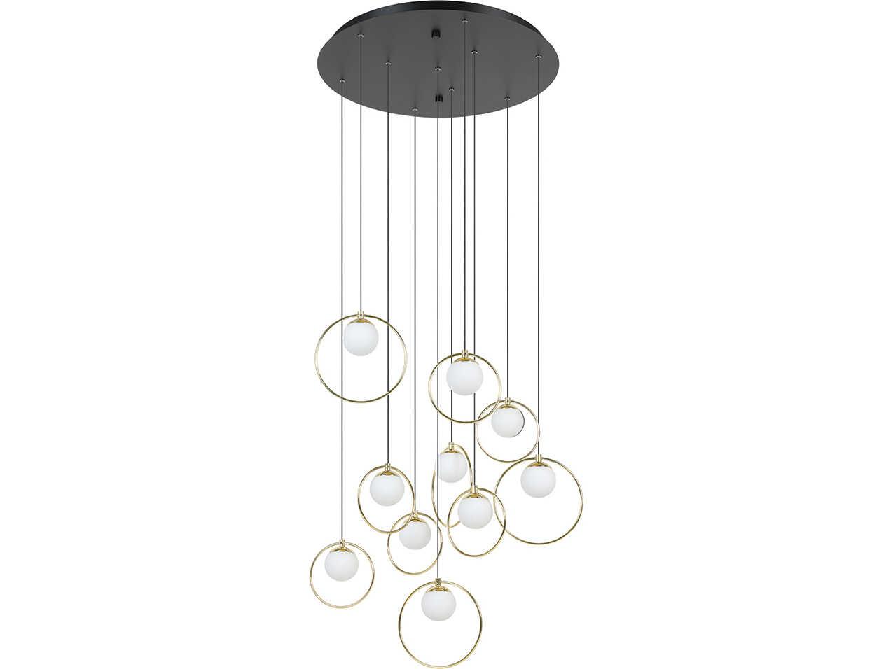 Eglo Portocolom 10-Light Black Shinny Brass Pendant