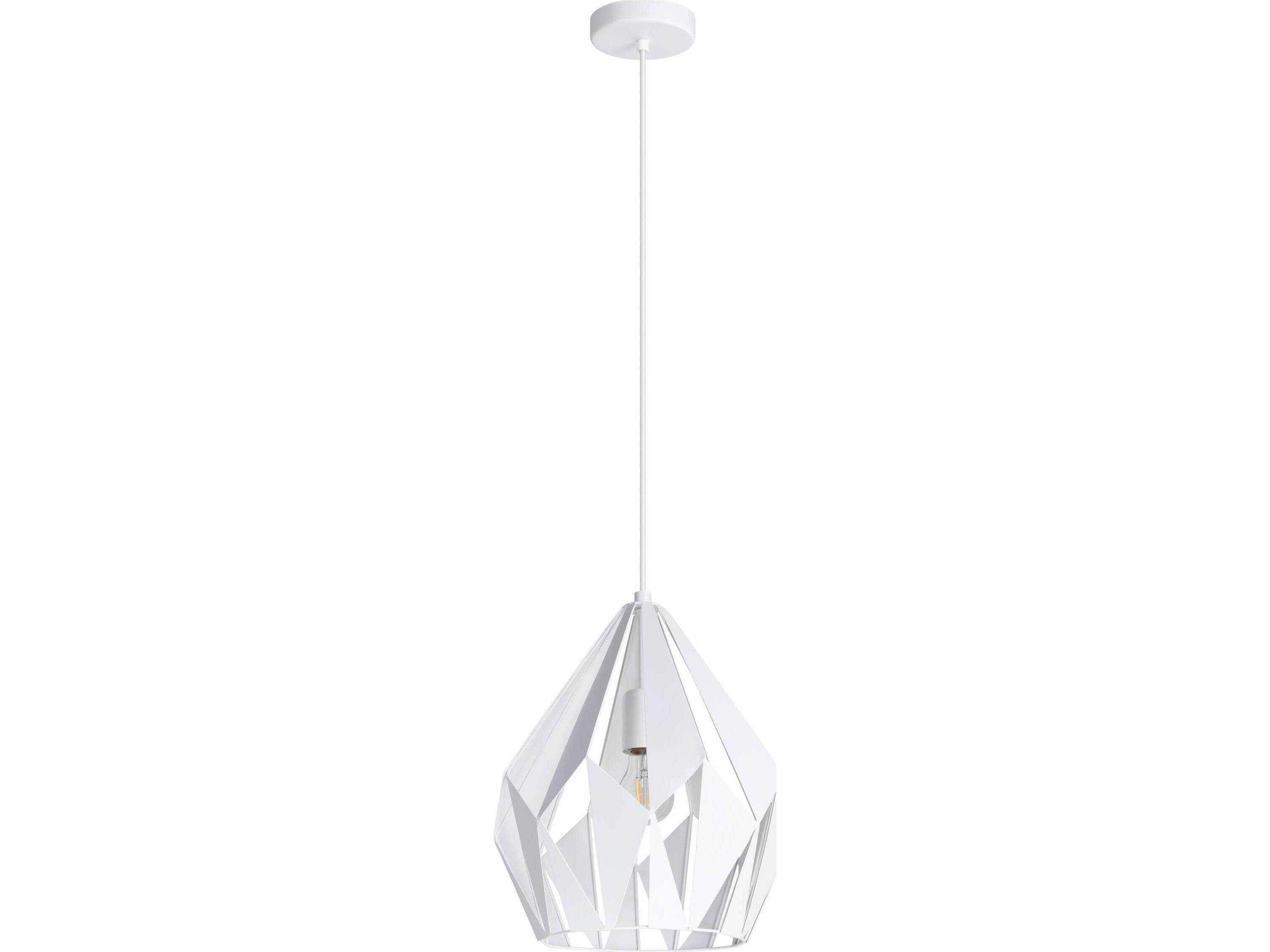 Eglo Carlton 1-Light White Geometric Mini Pendant