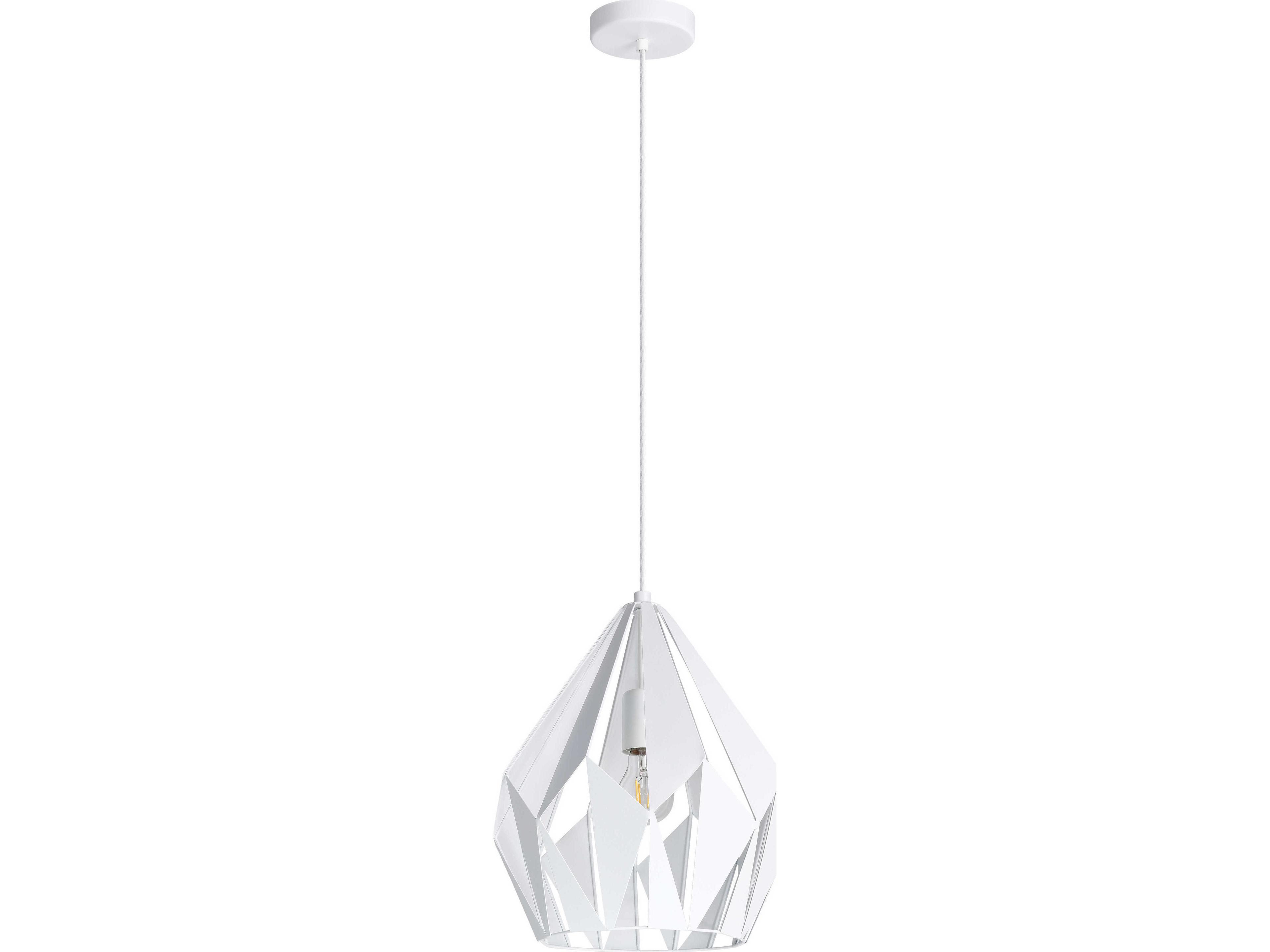 Eglo Carlton 1-Light White Geometric Mini Pendant
