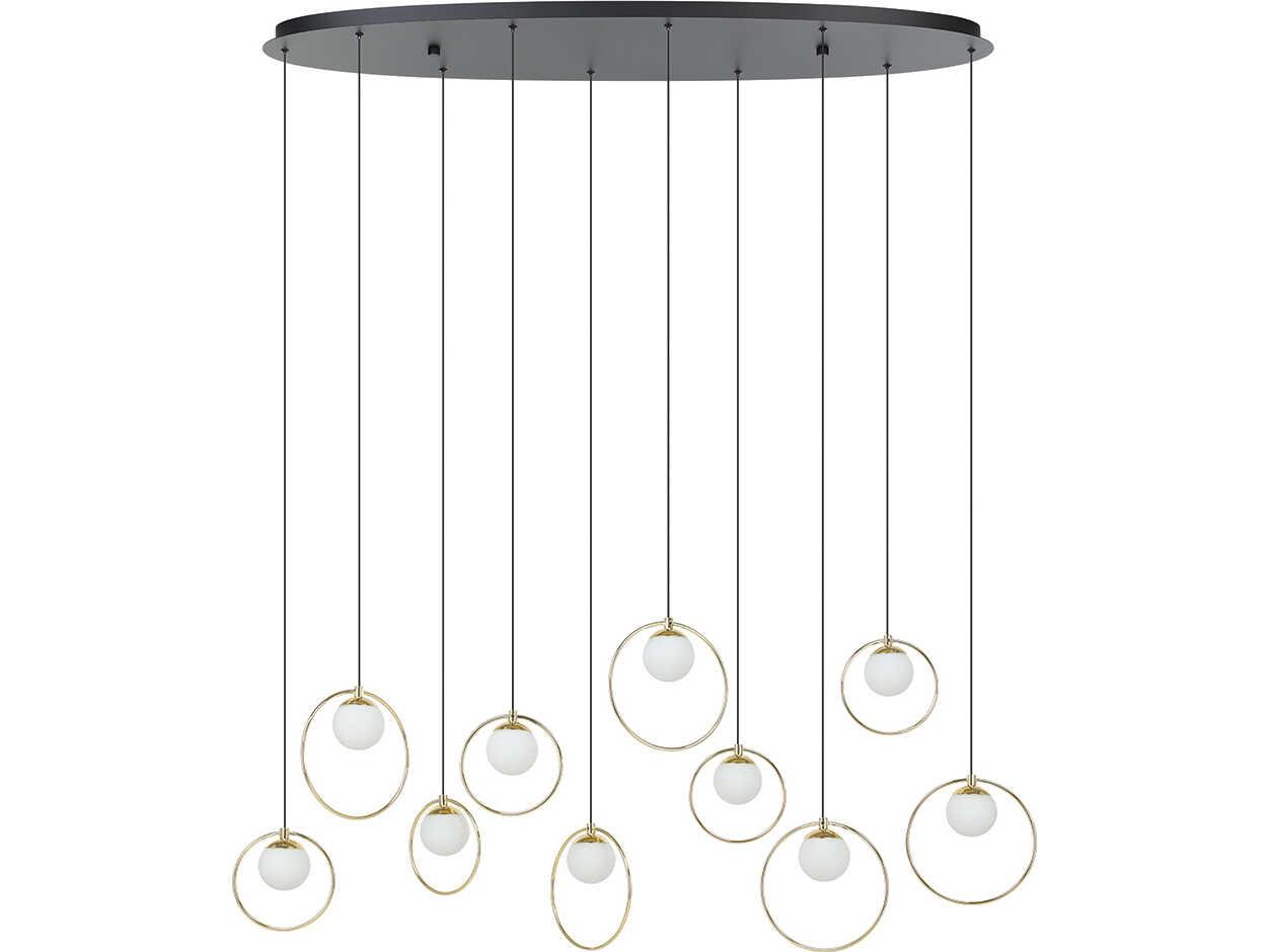 Eglo Portocolom 10-Light Black Shinny Brass Island Pendant