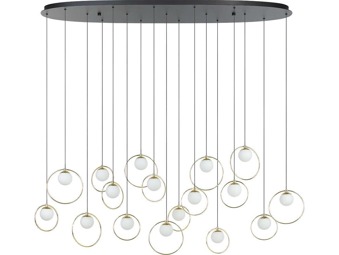 Eglo Portocolom 17-Light Black Shinny Brass Island Pendant