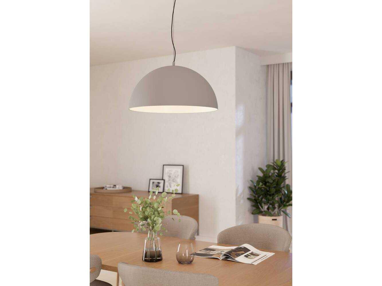 Eglo Rafaelino 1-Light Grey White Dome Pendant