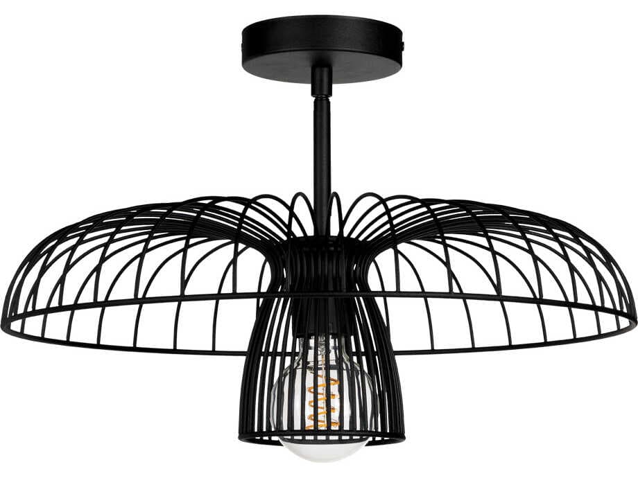 Eglo Champerico 1-Light Black Semi Flush Mount