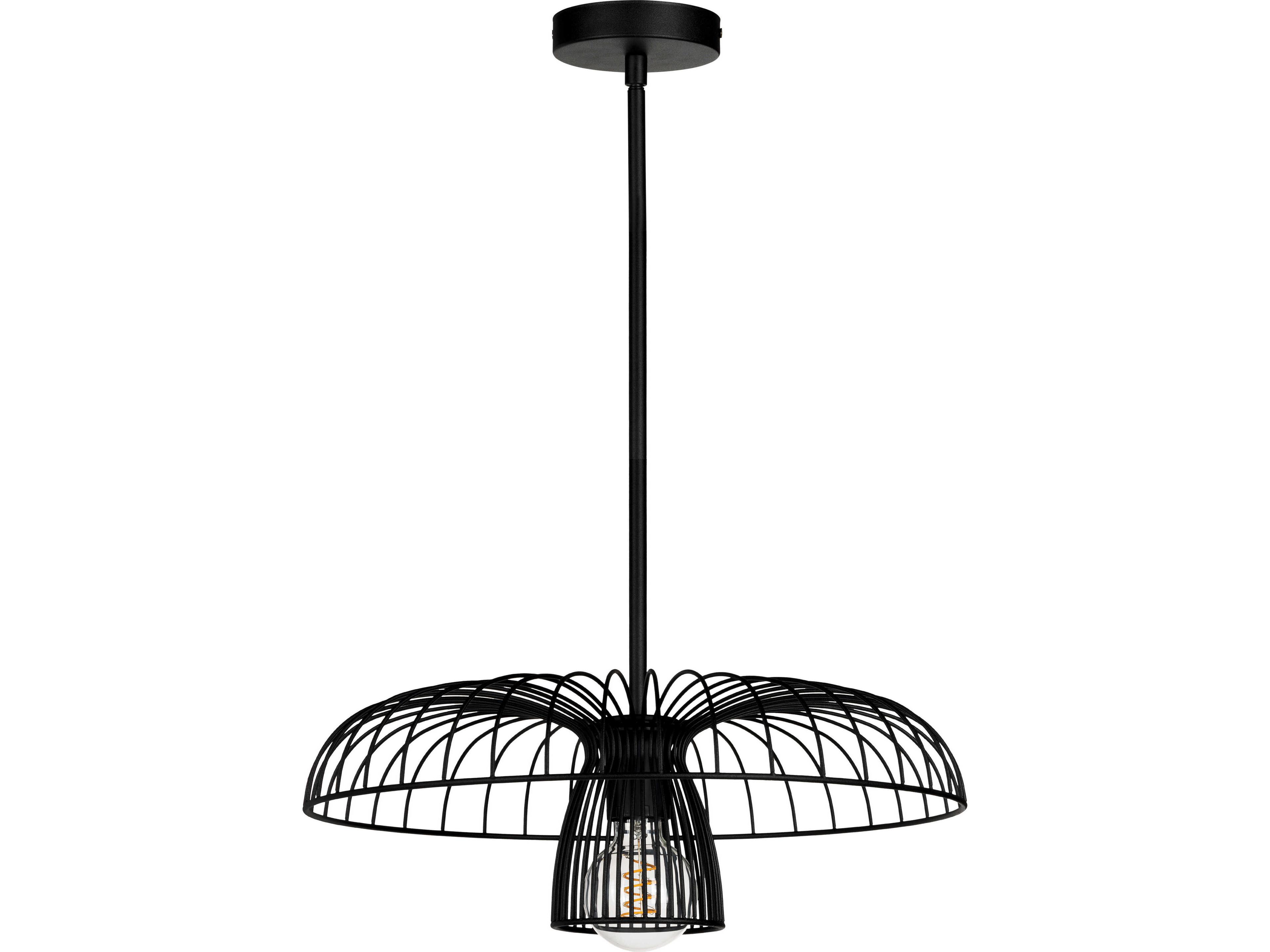 Eglo Champerico 1-Light Black Semi Flush Mount
