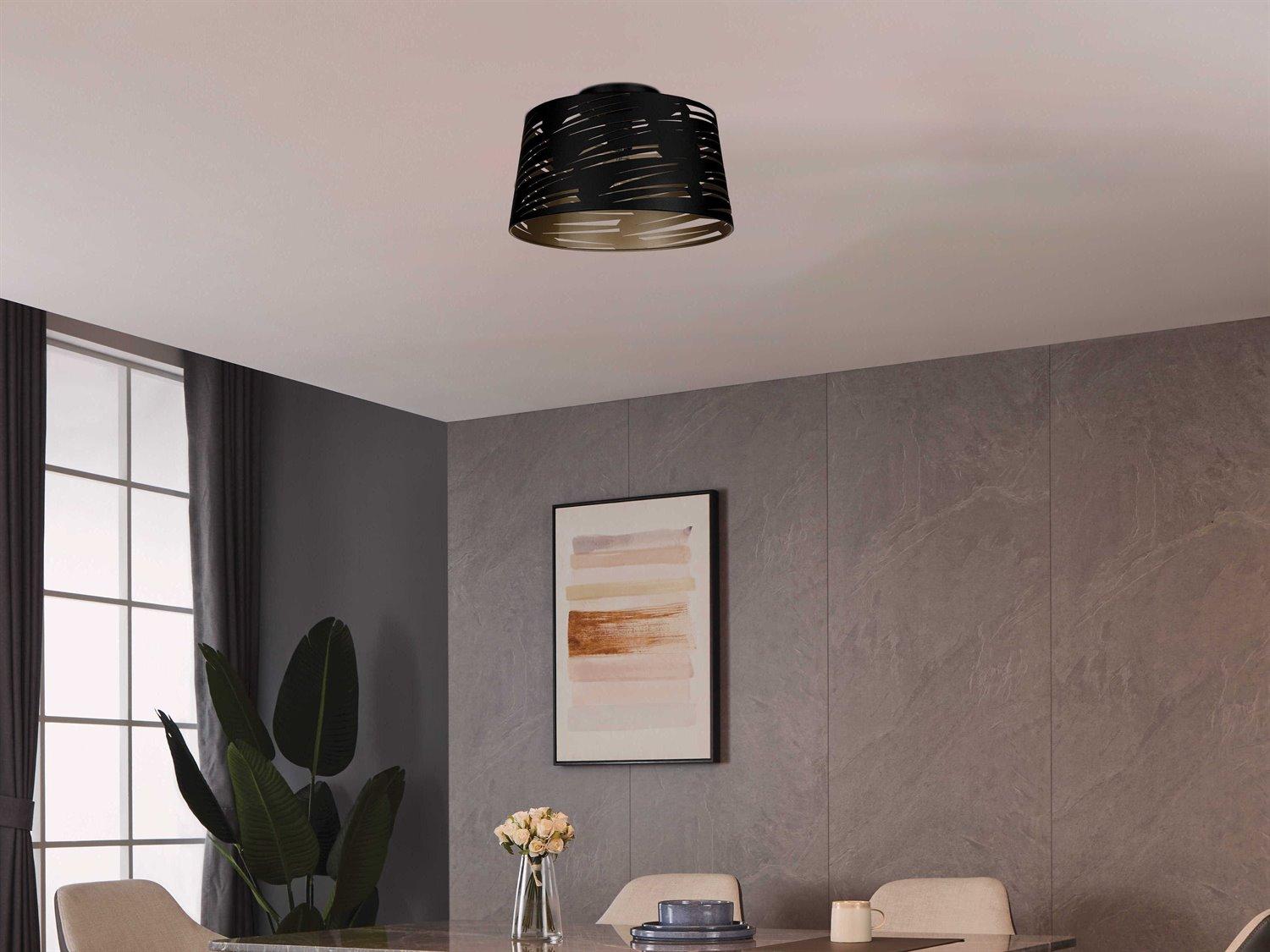 Eglo Akers Mill 1-Light Black Semi Flush Mount