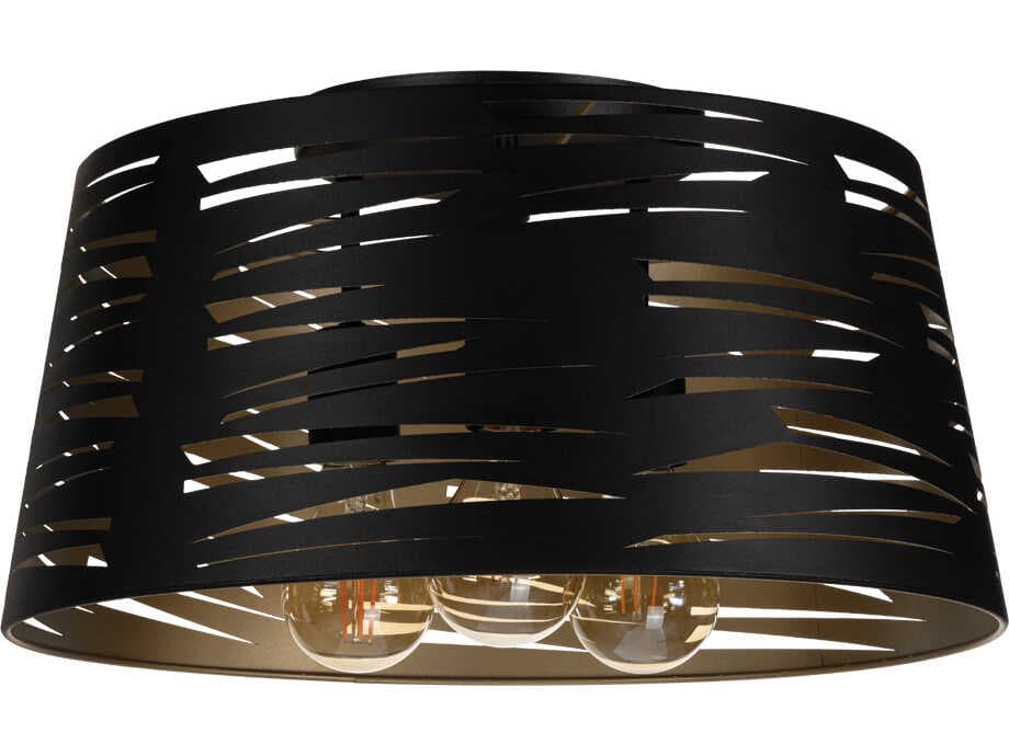 Eglo Akers Mill 3-Light Black Semi Flush Mount