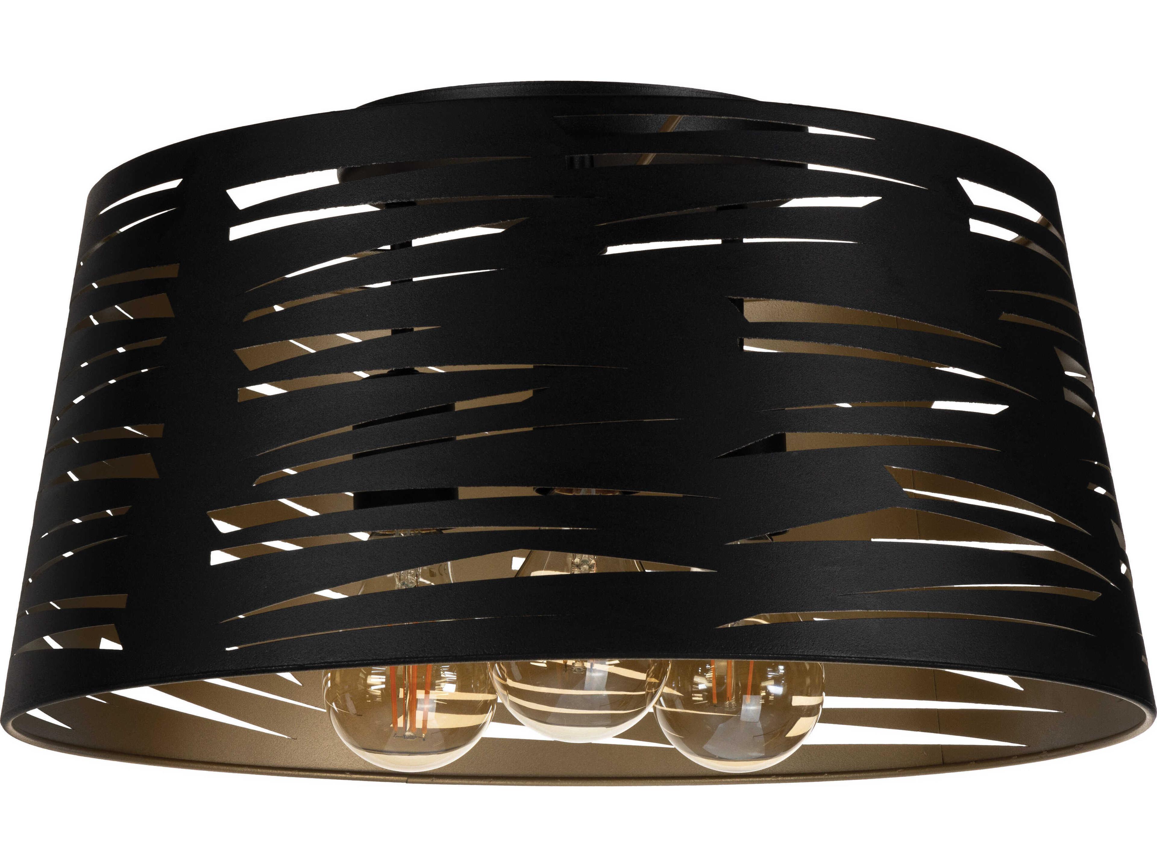 Eglo Akers Mill 3-Light Black Semi Flush Mount