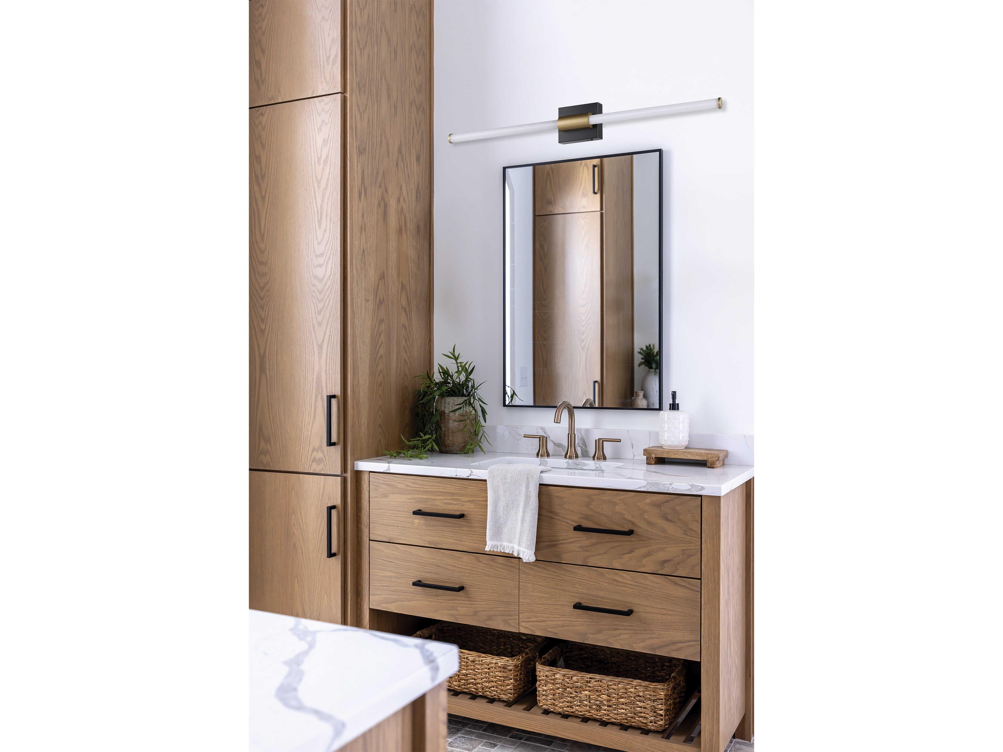 Eglo Danika 1-Light Matte Black Brushed Nickel Gold Vanity Light