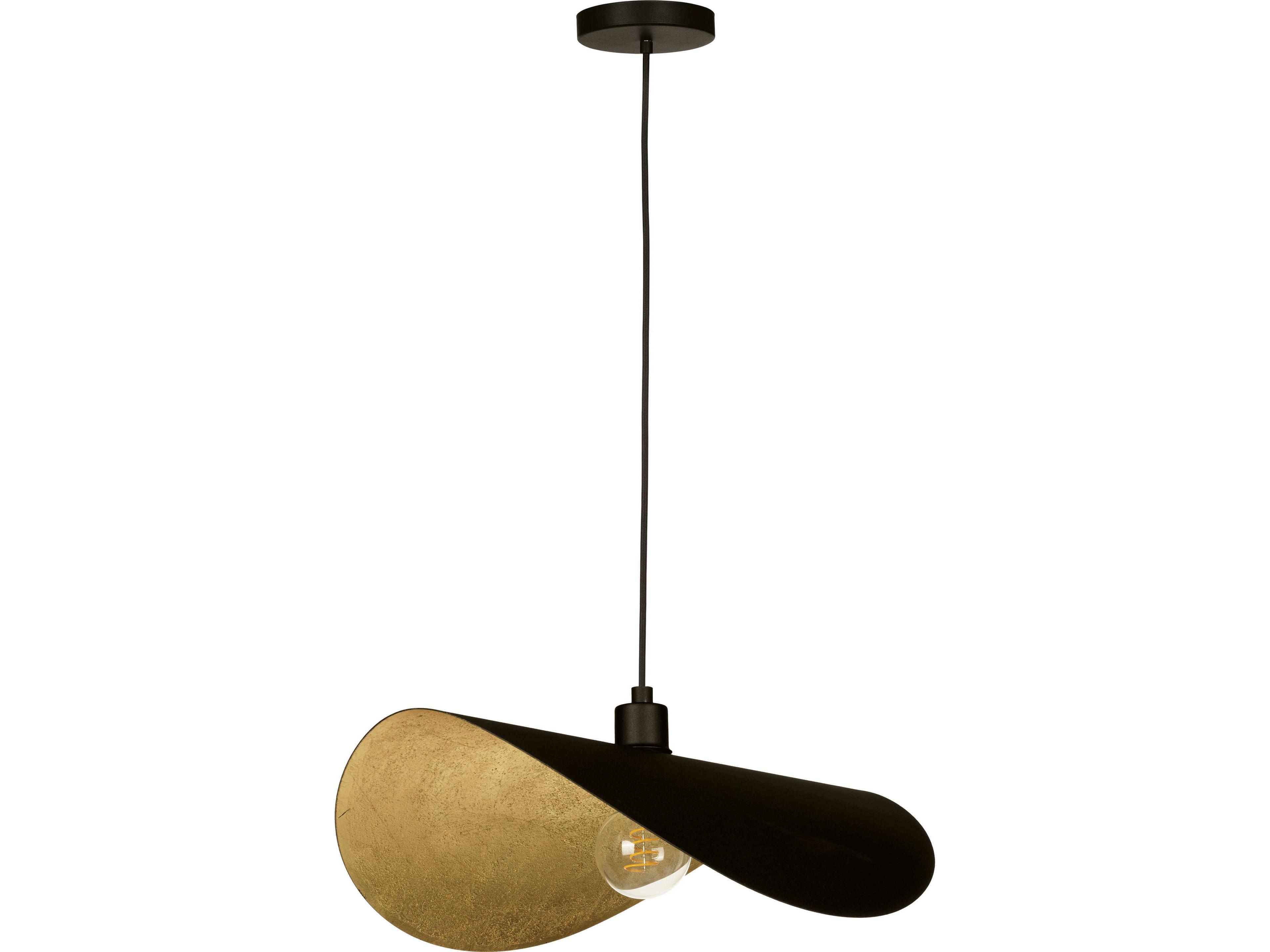 Eglo Saceda 1-Light Black Gold Leaf Pendant