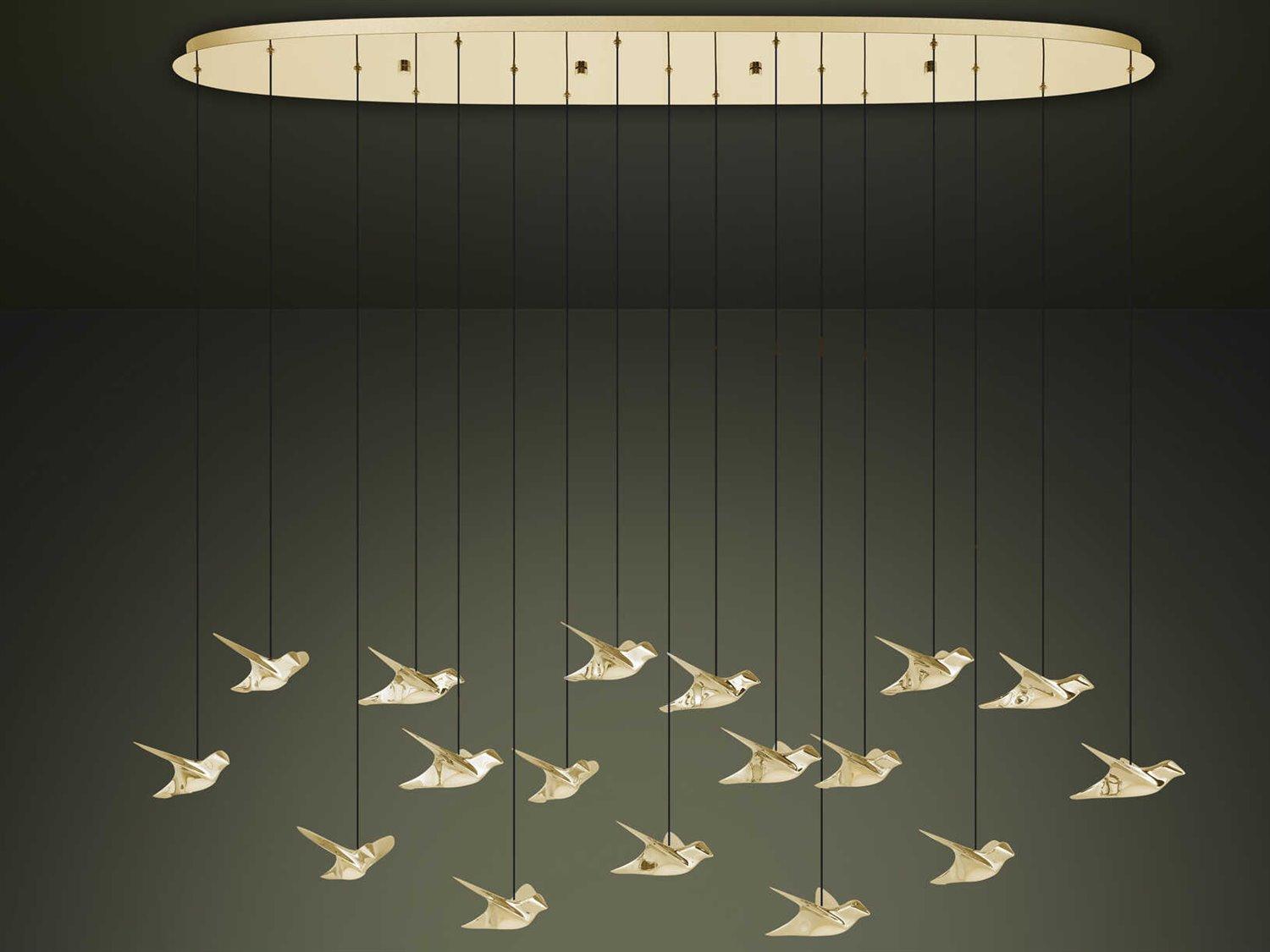 Eglo Paratebueno 17-Light Brass Island Pendant