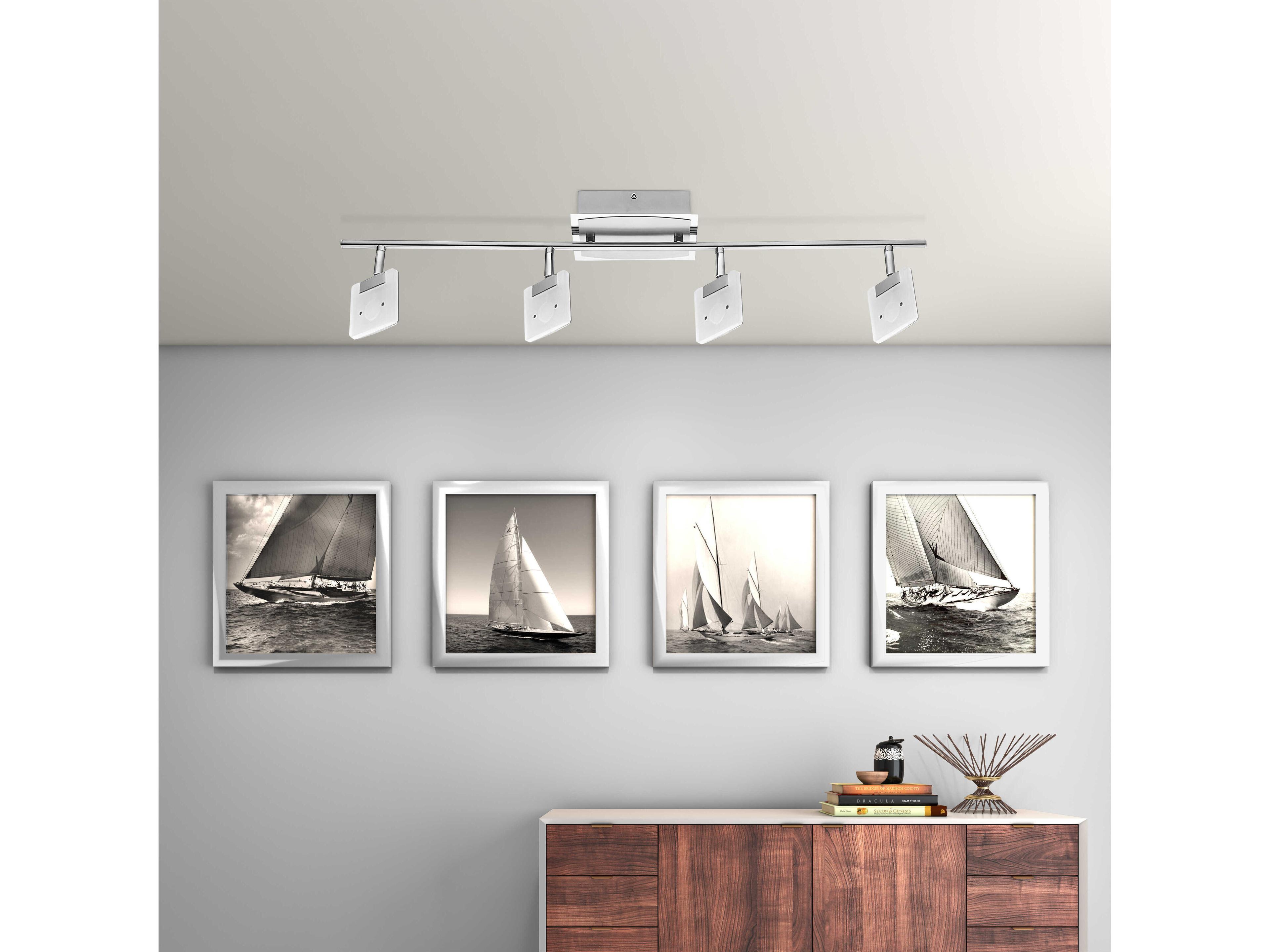 Eglo Pikara 4-Light Brushed Aluminum Chrome Steel Track & Rail Light