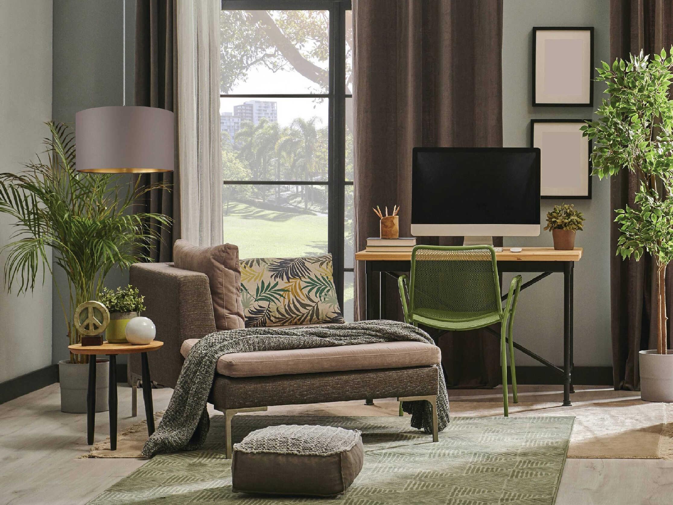 Eglo Maserlo 1-Light Satin Nickel Drum Pendant