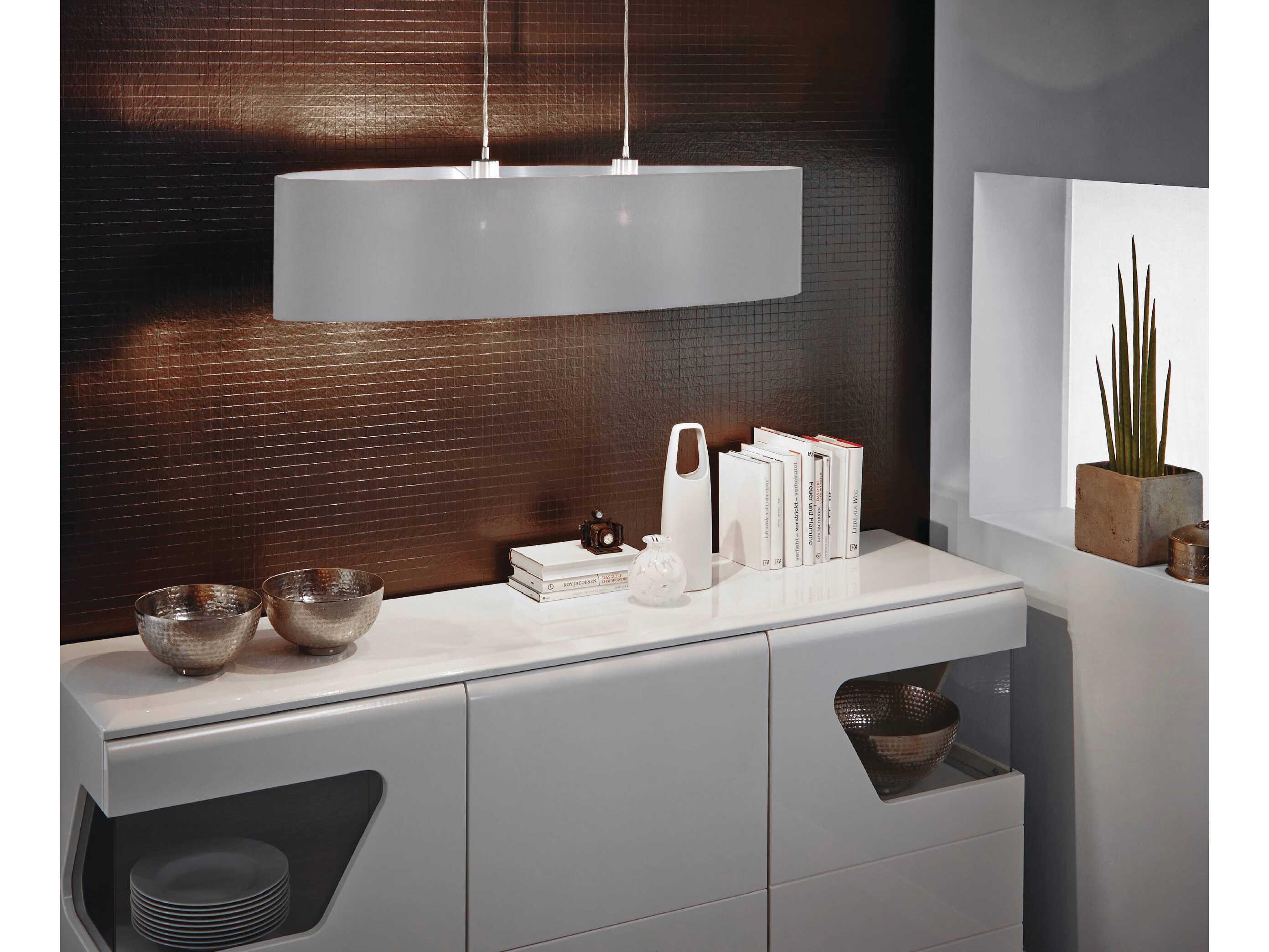 Eglo Maserlo 2-Light Satin Nickel Gray Island Pendant