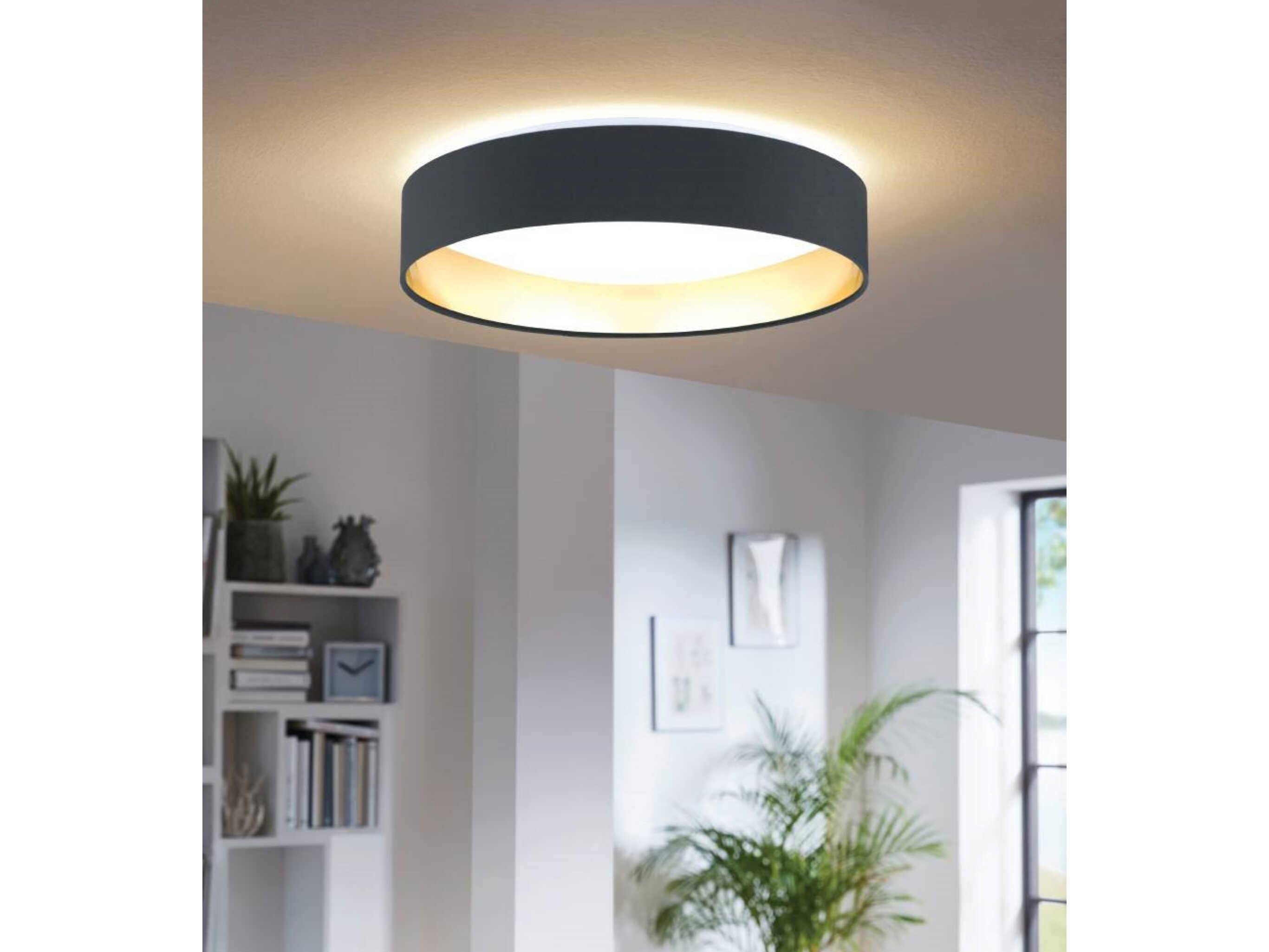 Eglo Maserlo 1-Light Black Gold Round Flush Mount