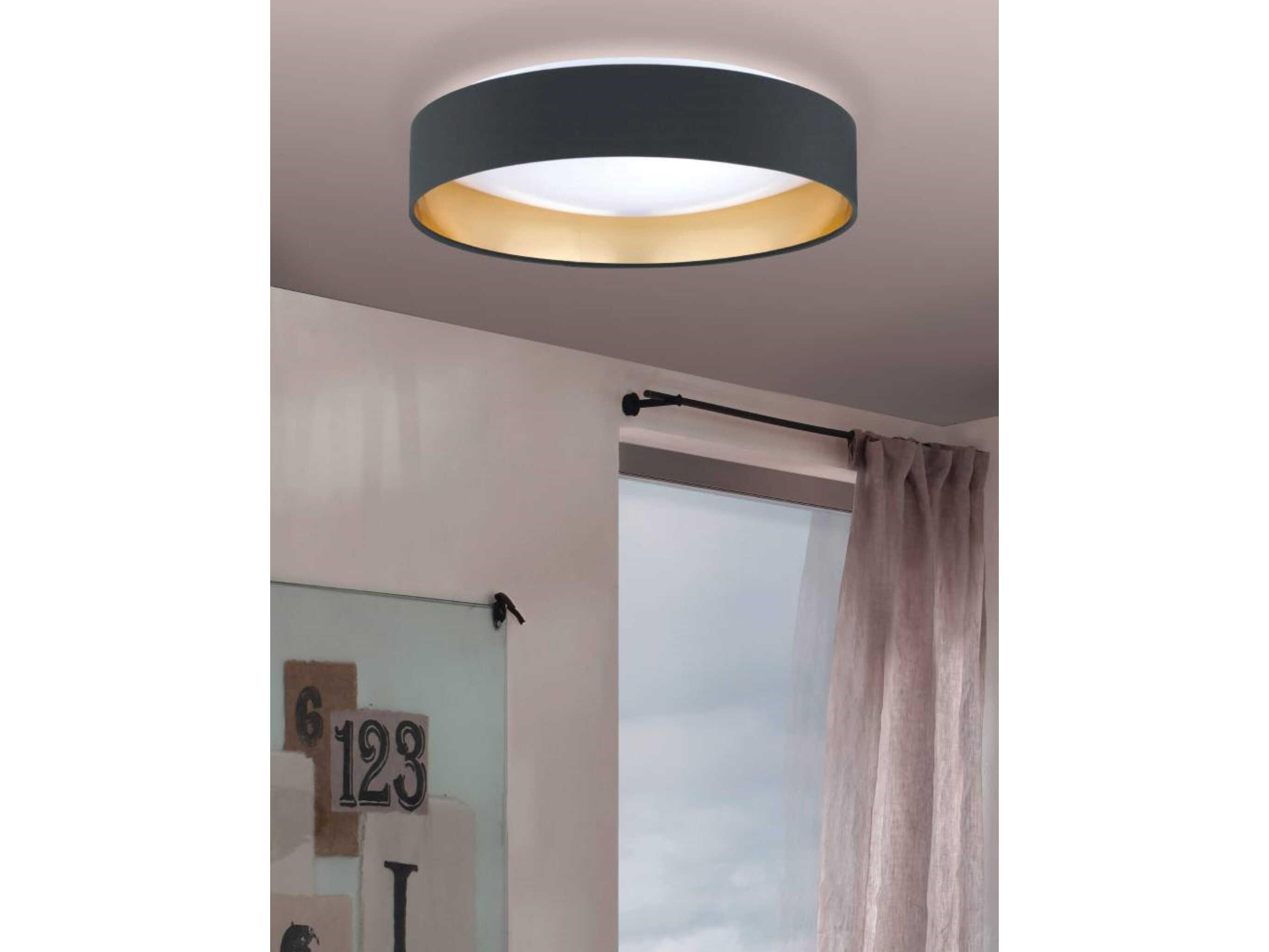 Eglo Maserlo 1-Light Black Gold Round Flush Mount