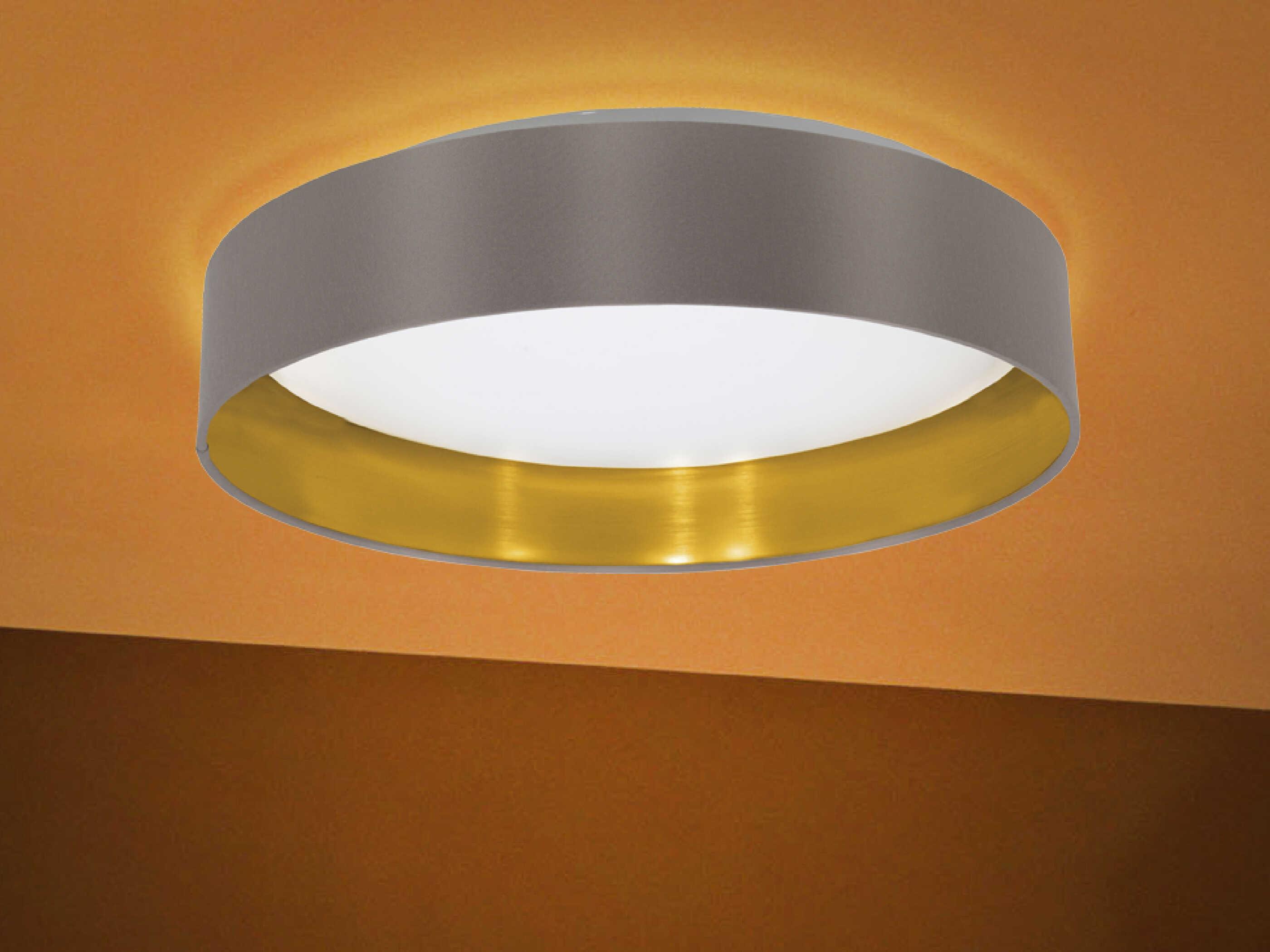 Eglo Maserlo 1-Light Satin Nickel Round Semi Flush Mount