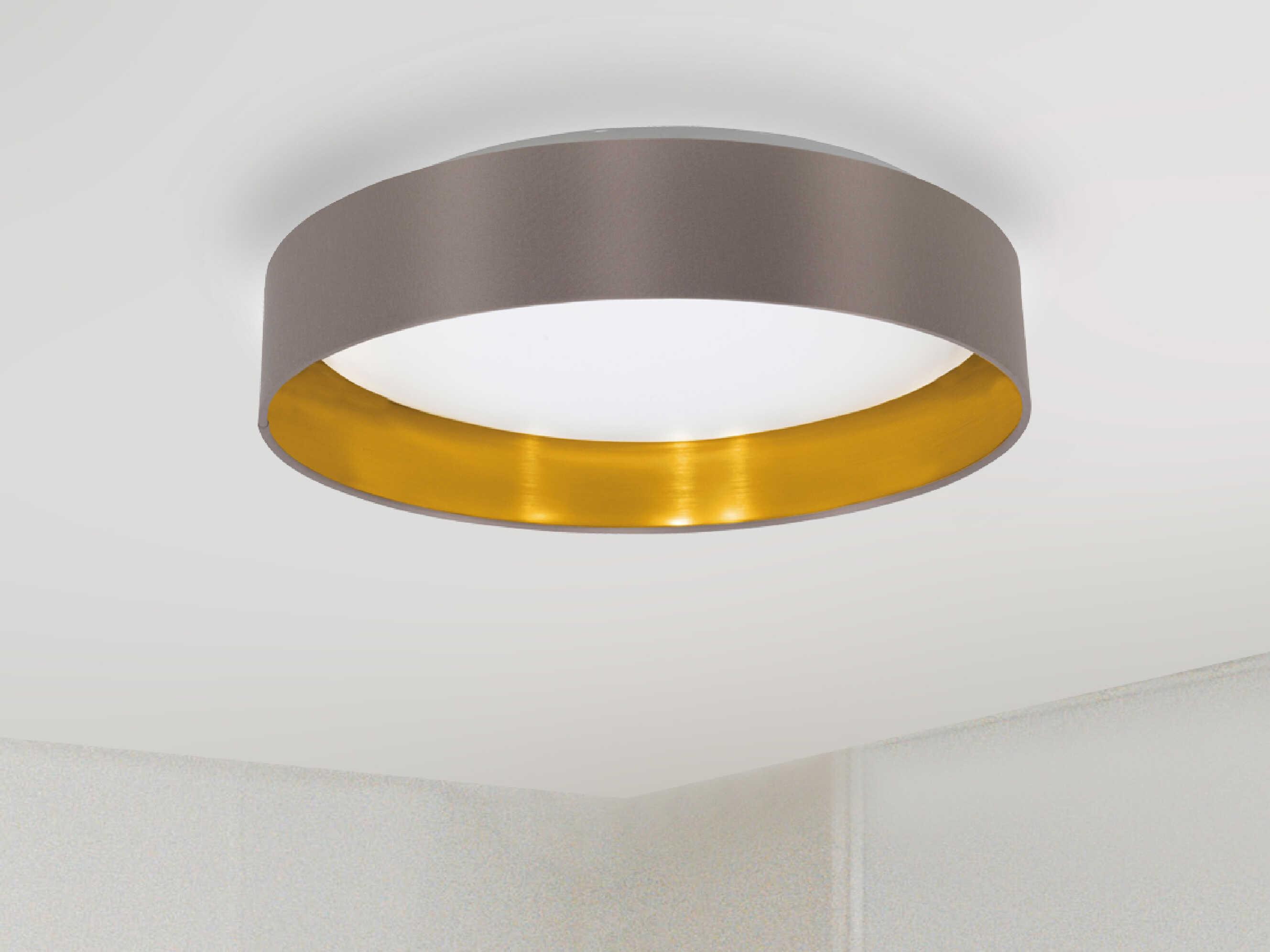 Eglo Maserlo 1-Light Satin Nickel Round Semi Flush Mount