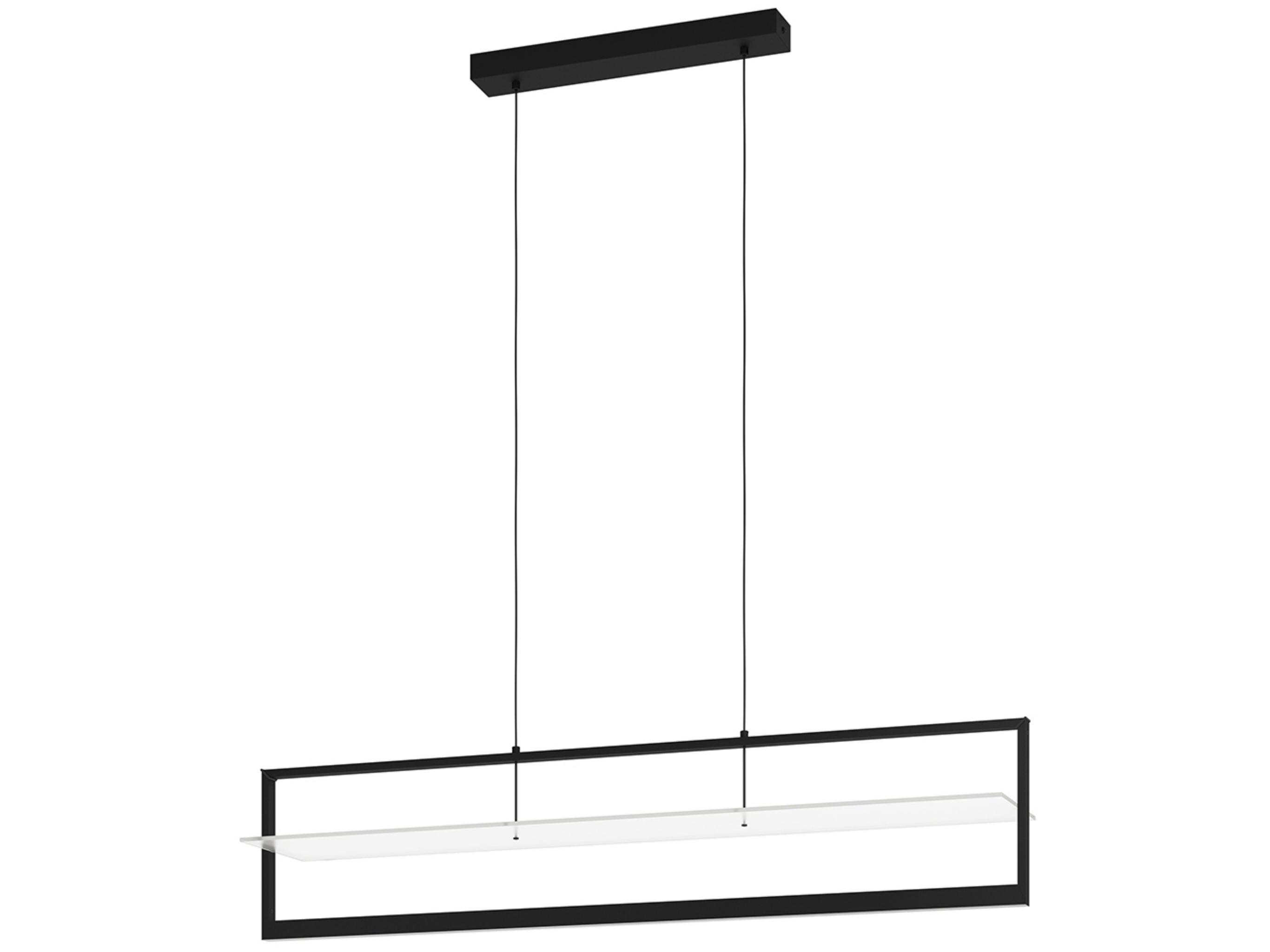 Eglo Farneta 1-Light Structured Black Geometric Linear Island Pendant
