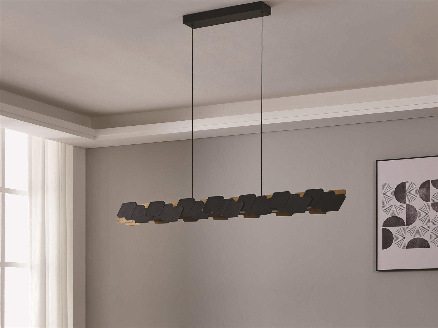 Eglo Altagracia 4-Light Black Linear Island Pendant